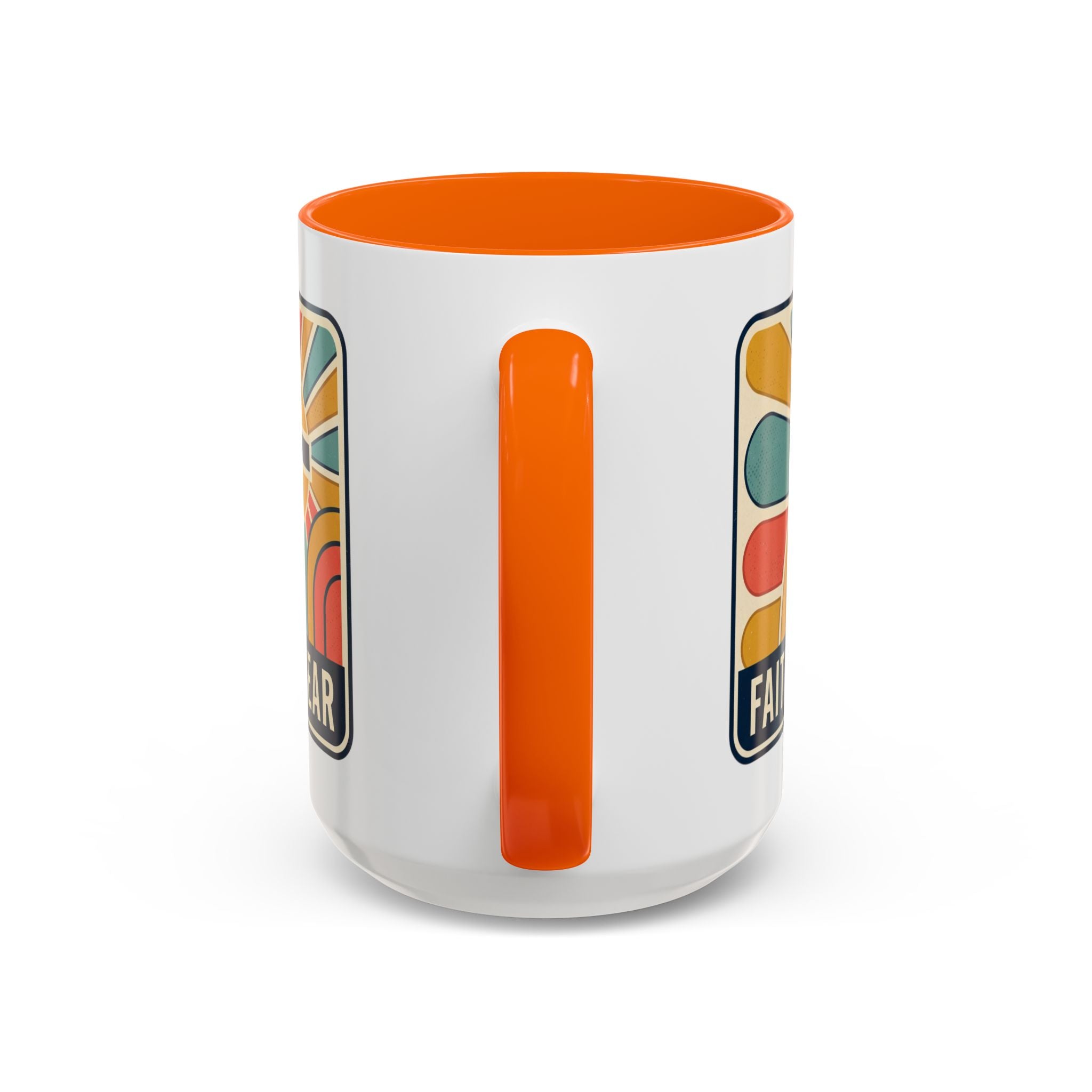 Faith over fear Retro Script Mug | Accent Coffee Mug