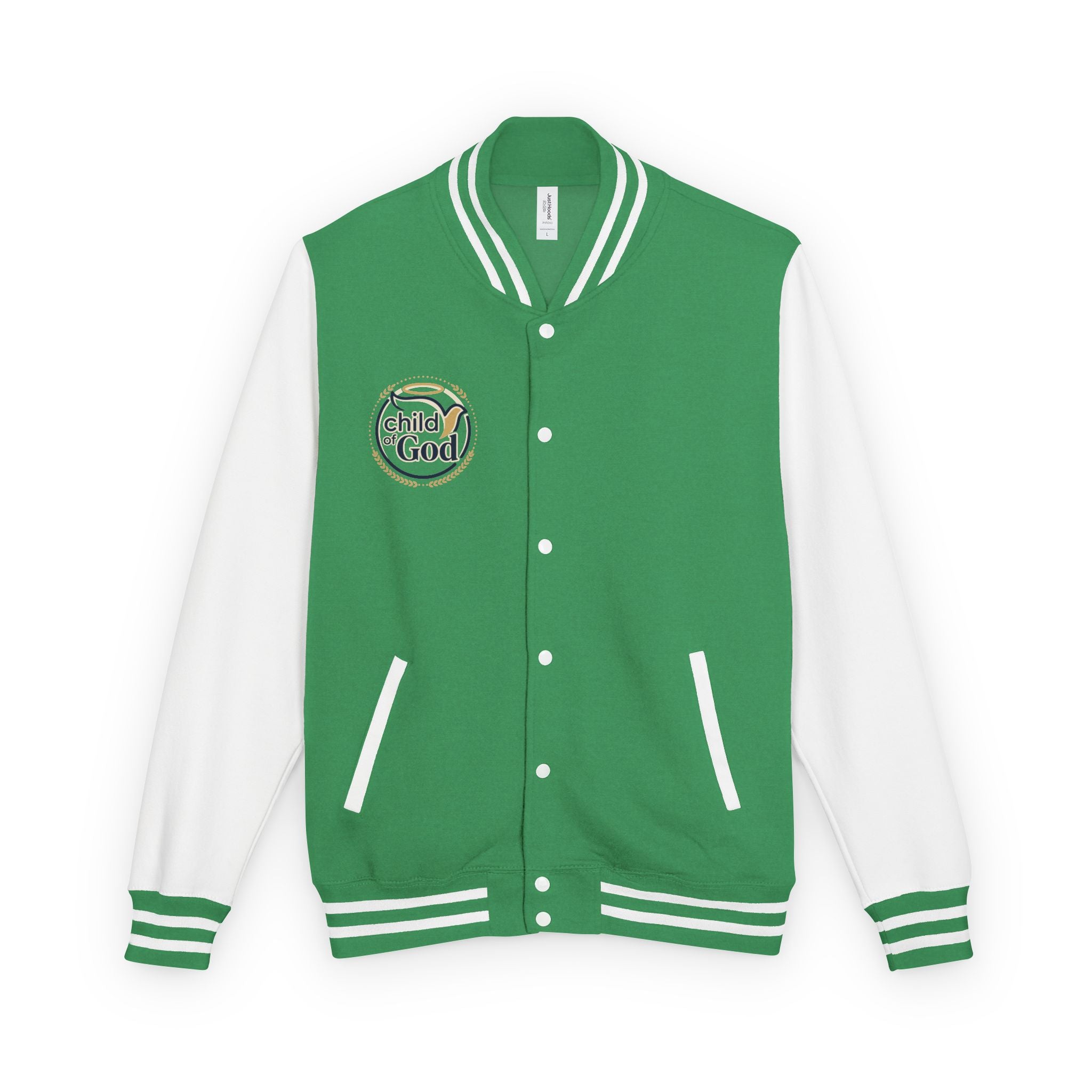 Child of God Emblem Letterman Jacket | Red White Varsity