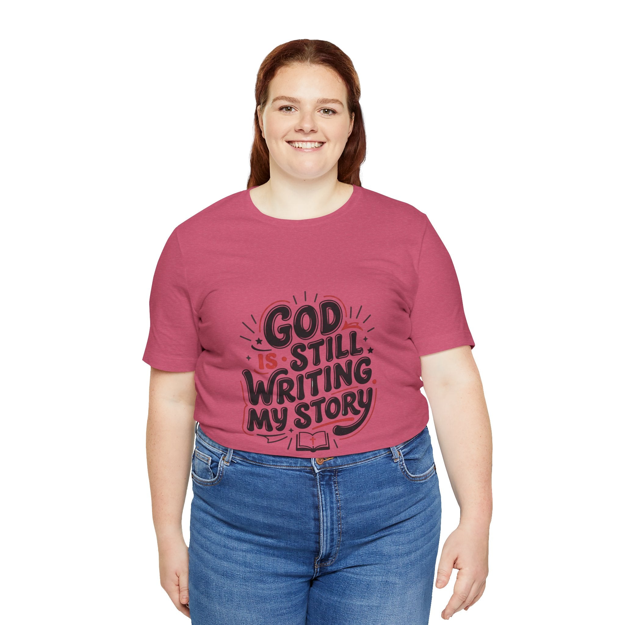 God Is Still Writing My Story T-Shirt | Christian encouragement, pastel groovy scripture