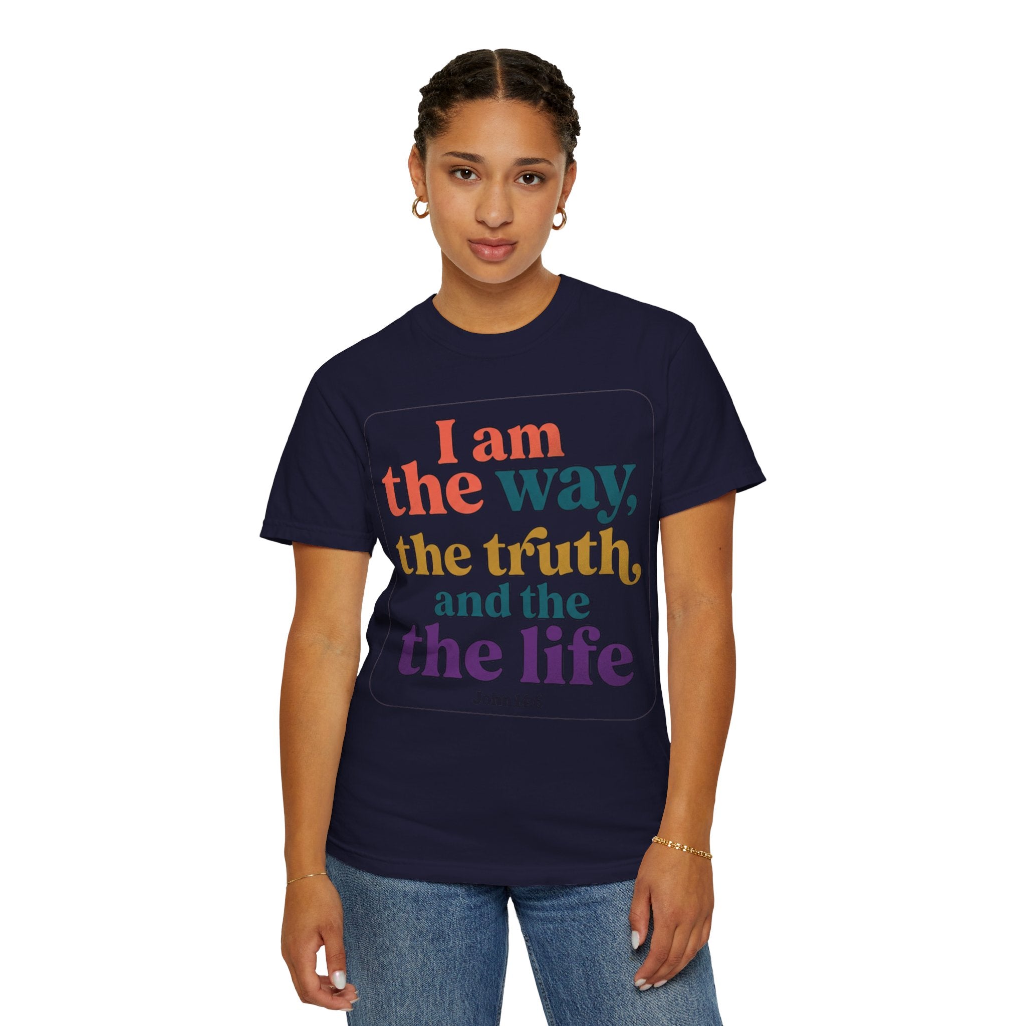 Christian T-Shirt — "I Am the Way, the Truth, and the Life" Retro Scripture Tee (John 14:6)