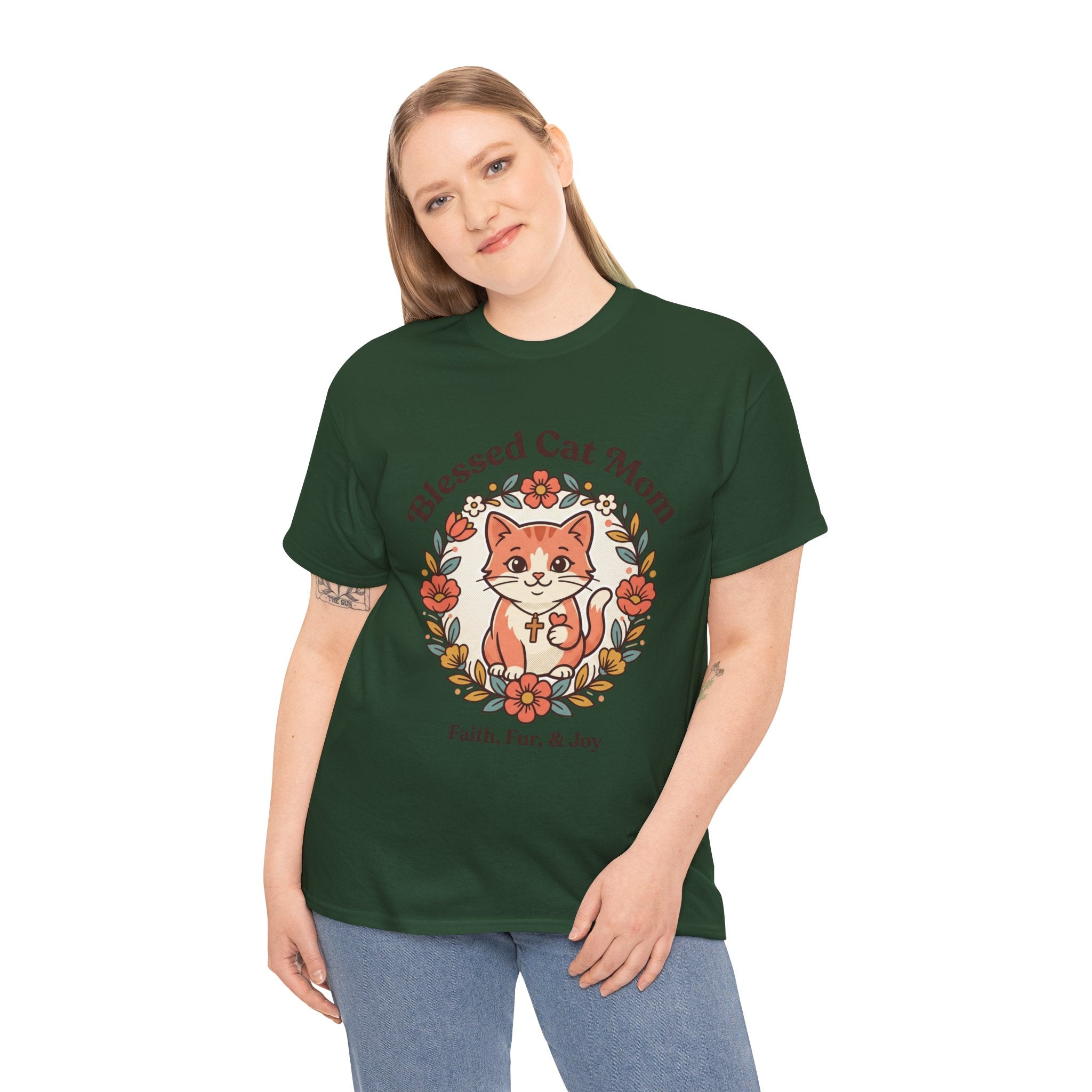 Blessed Cat Mom T-Shirt – Faith, Fur & Joy Floral Cat Mom Tee