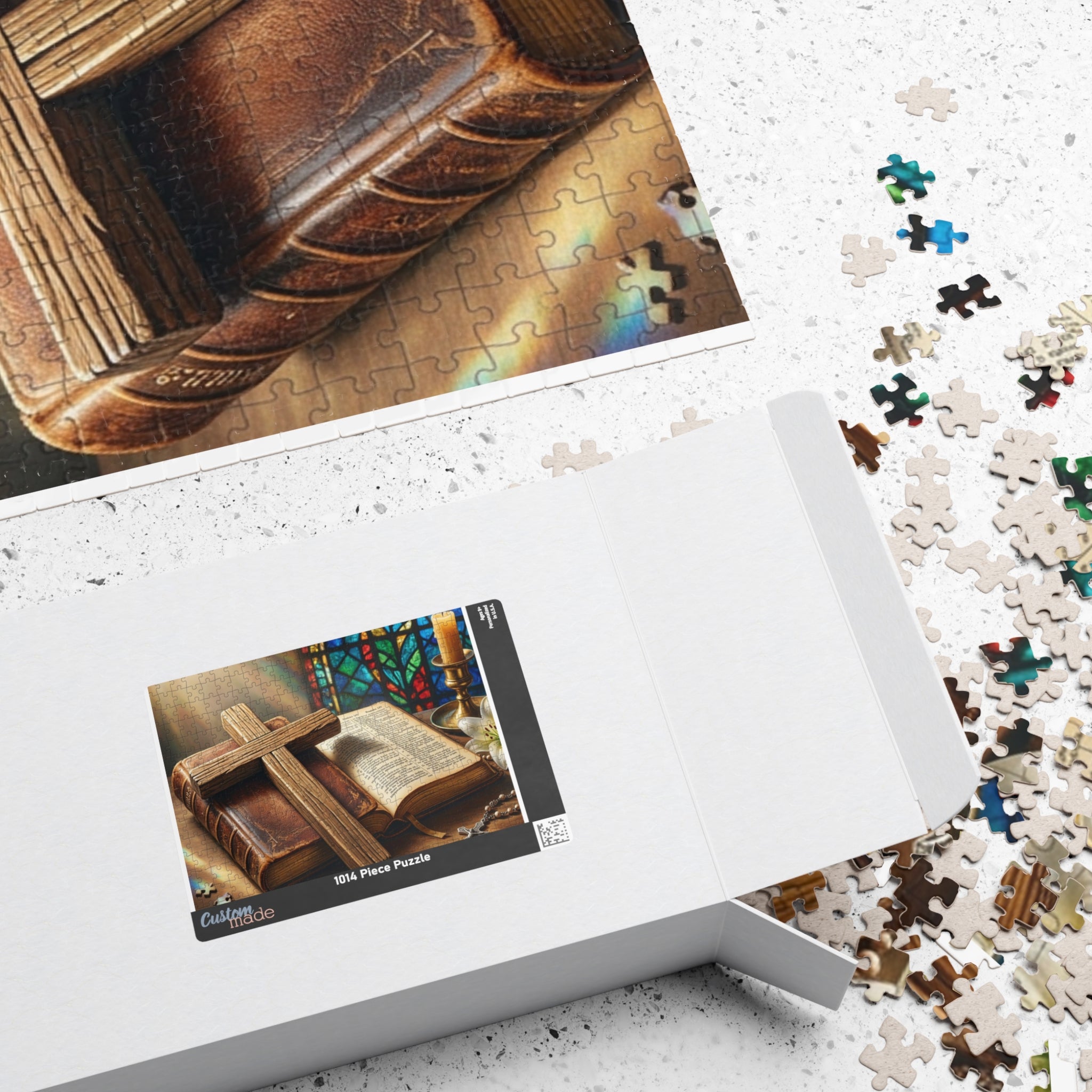 Christian Cross and bible Inspirational Puzzle - Motivational Jigsaw