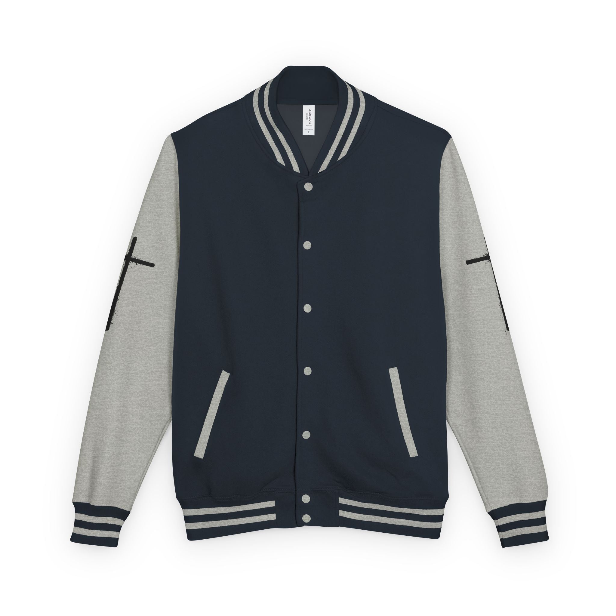 Cross Emblem Letterman Jacket | Red White Varsity