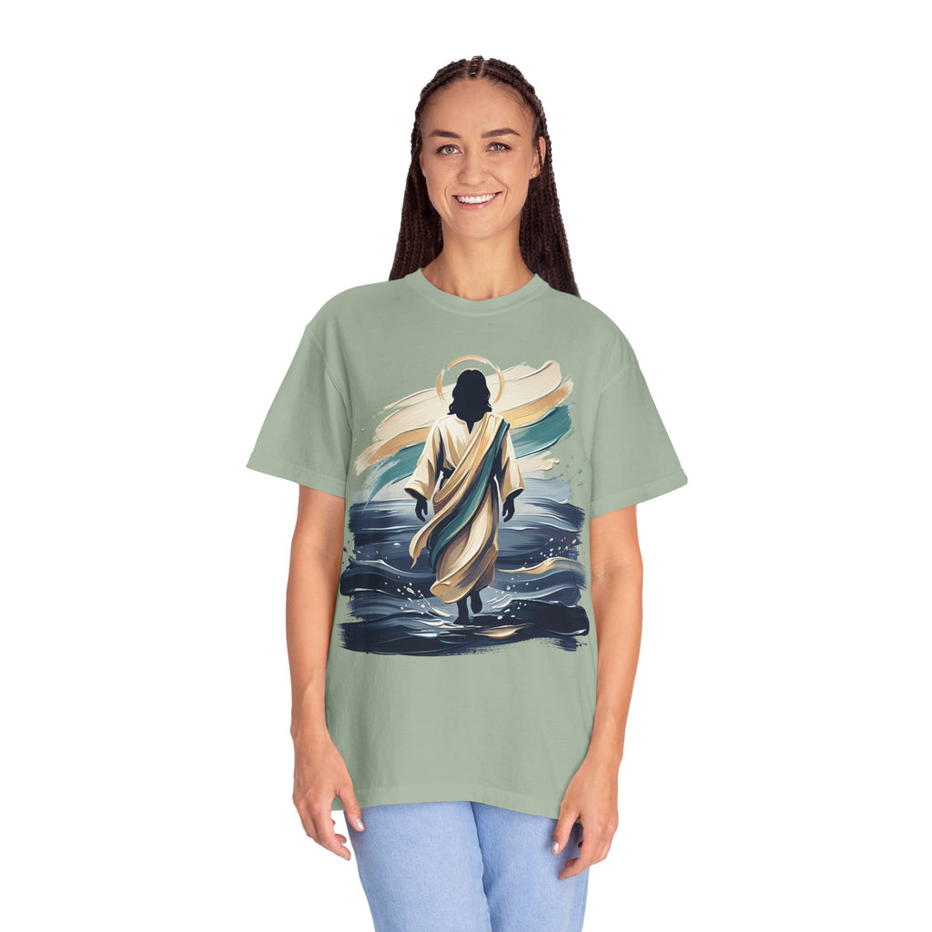 Jesus Walking on Water T-Shirt — Inspirational Christian Faith Tee