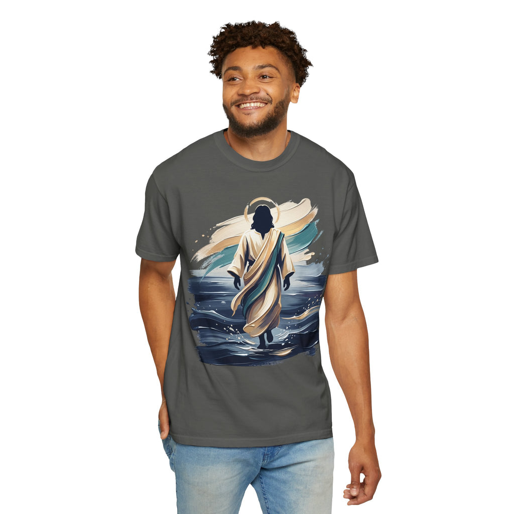 Jesus Walking on Water T-Shirt — Inspirational Christian Faith Tee