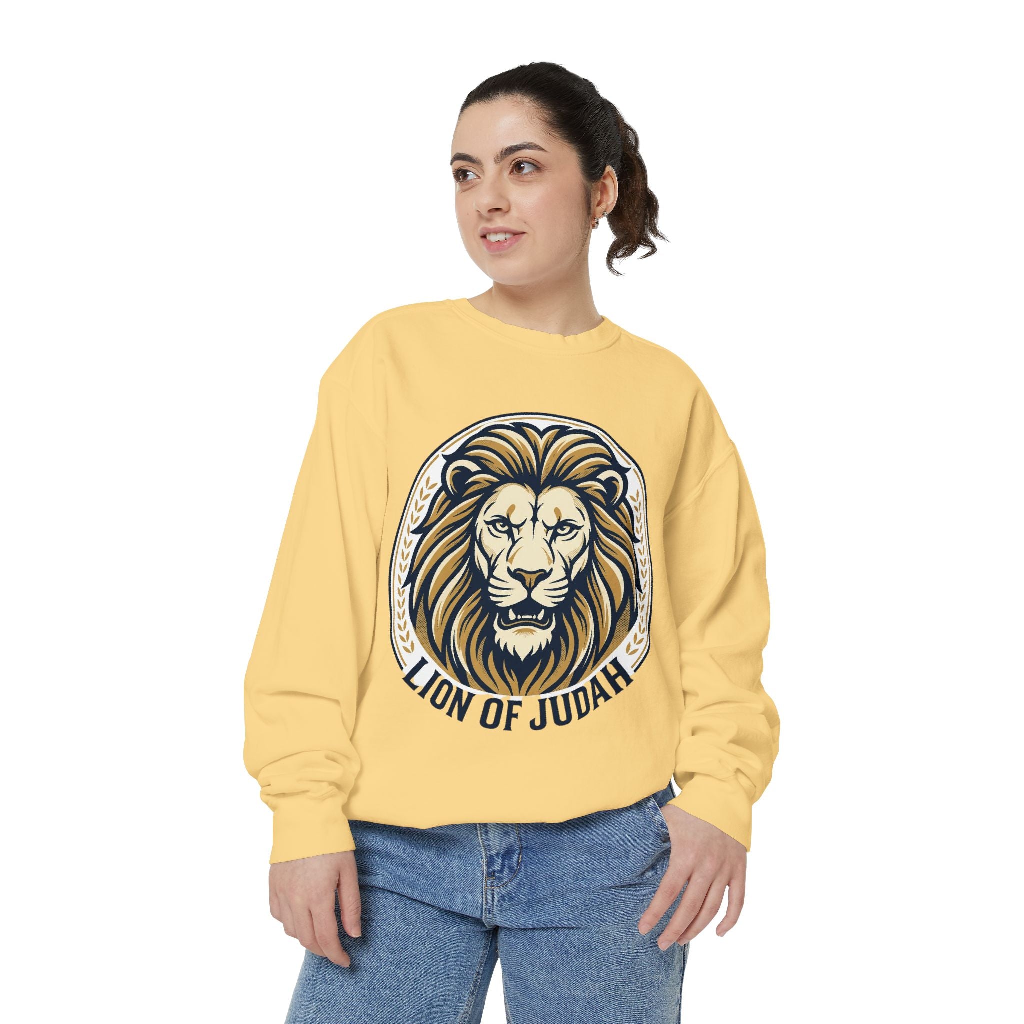 Lion of Judah Sweatshirt — Religious Lion Graphic Crewneck