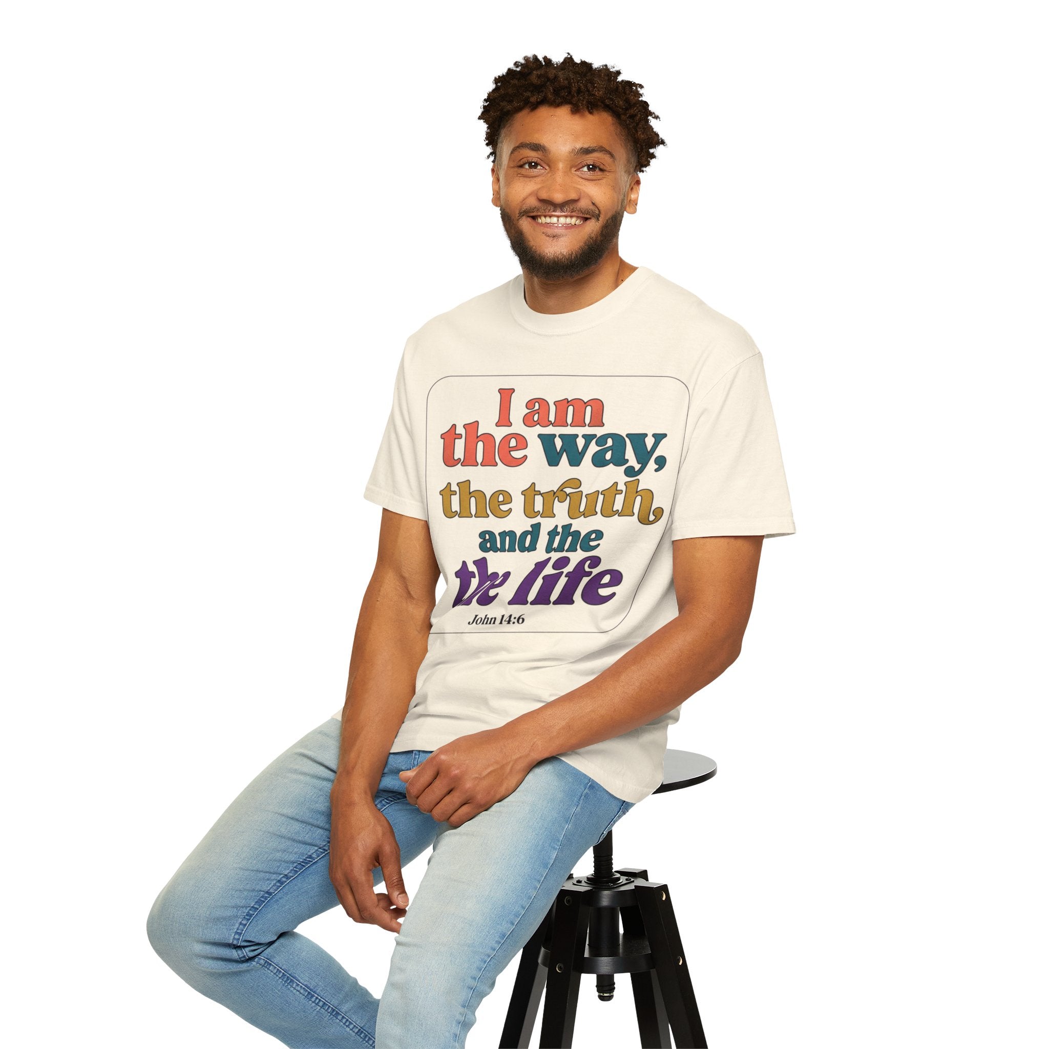 Christian T-Shirt — "I Am the Way, the Truth, and the Life" Retro Scripture Tee (John 14:6)