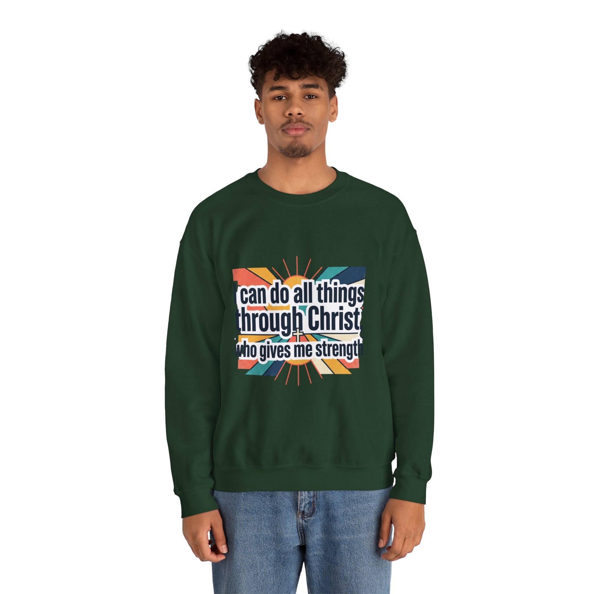 All things through Christ Christian Heavy Blend™ Crewneck Sweatshirt