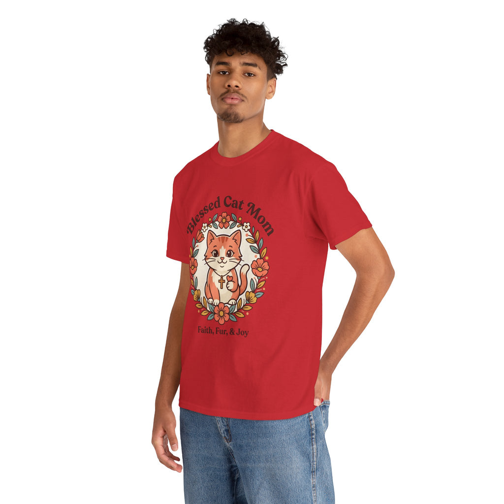 Blessed Cat Mom T-Shirt – Faith, Fur & Joy Floral Cat Mom Tee