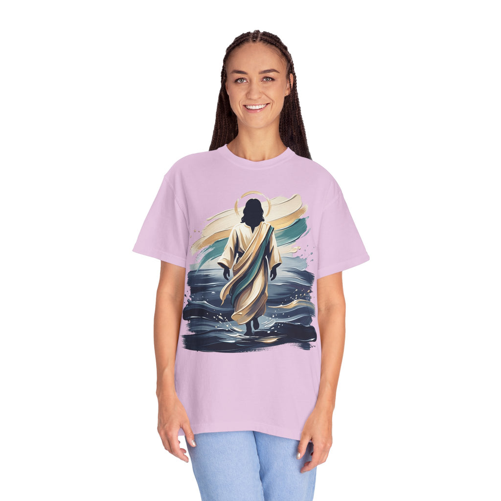 Jesus Walking on Water T-Shirt — Inspirational Christian Faith Tee
