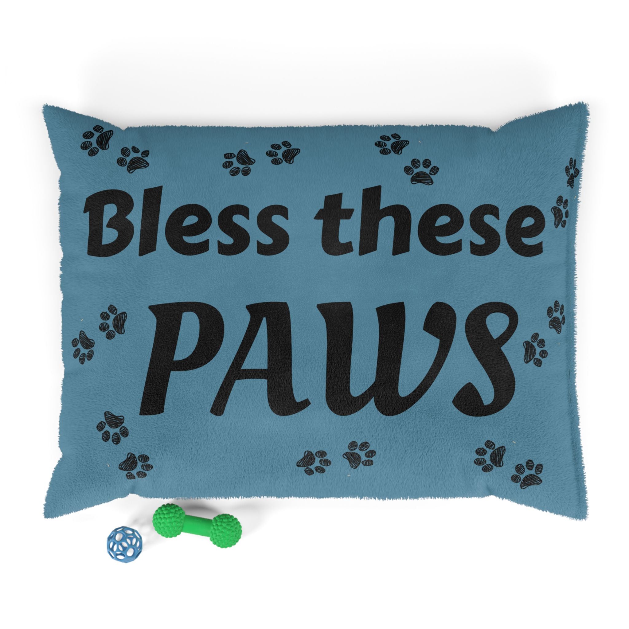 Bless these Paws Pet Bed — "Faithful friend, bless these Paws bed" Paw-Print Dog Bed