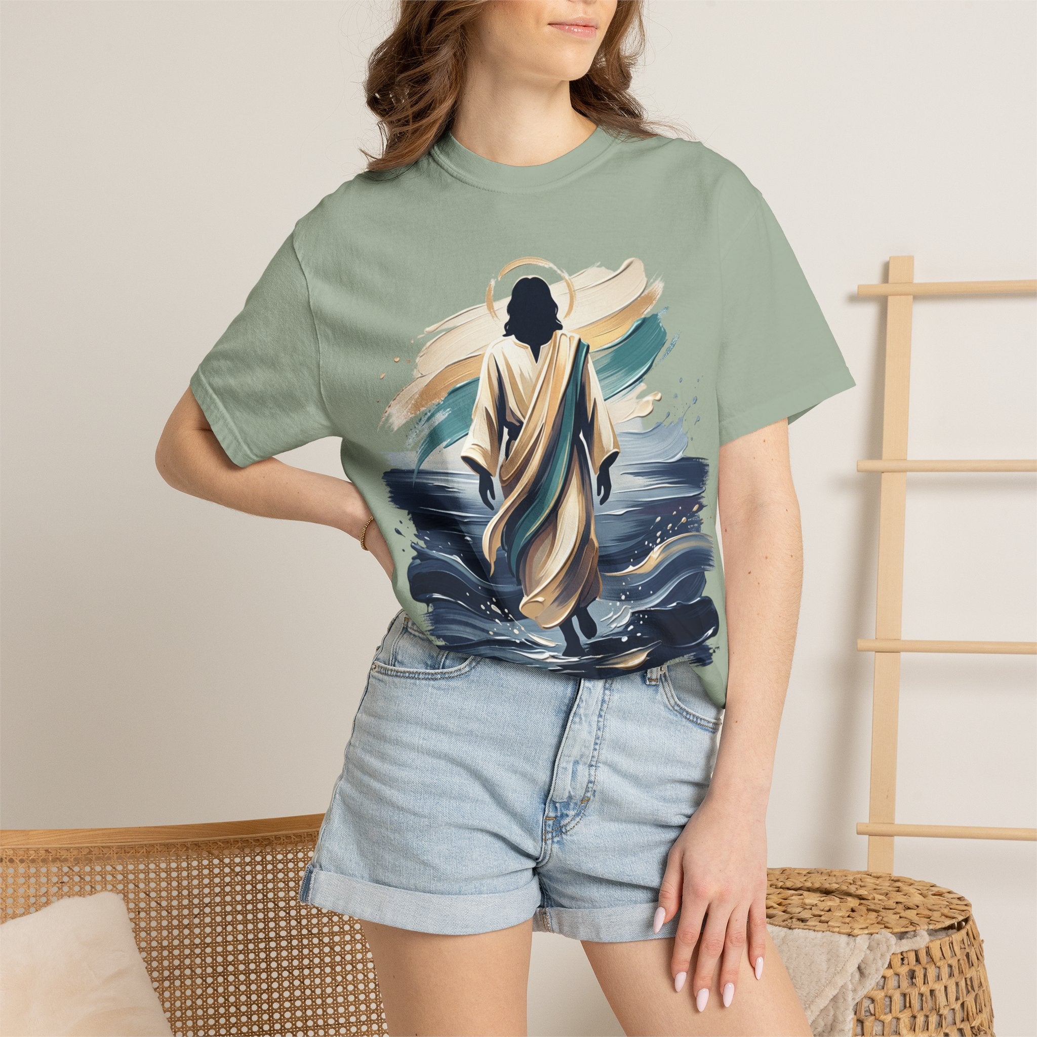 Jesus Walking on Water T-Shirt — Inspirational Christian Faith Tee