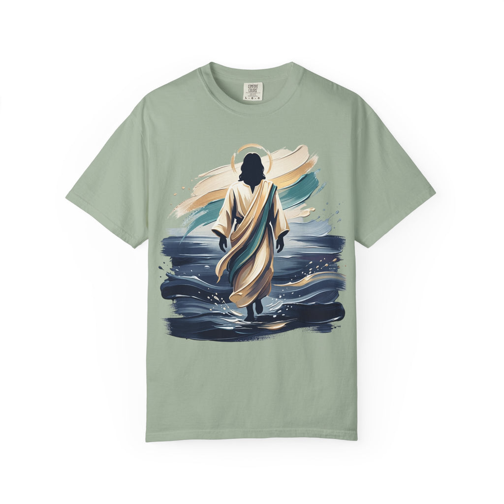Jesus Walking on Water T-Shirt — Inspirational Christian Faith Tee