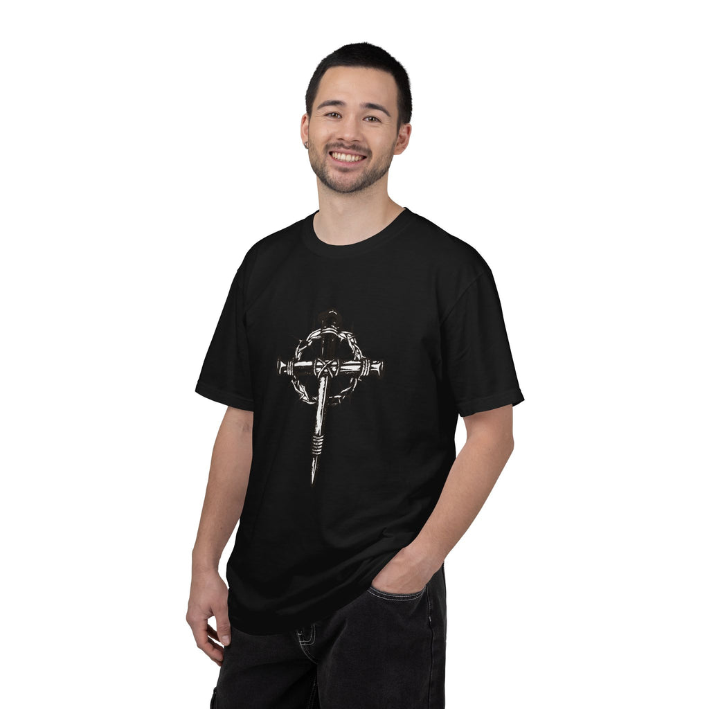 Nail Cross with Crown of Thorns T-shirt | Religious Gothic Faith Design