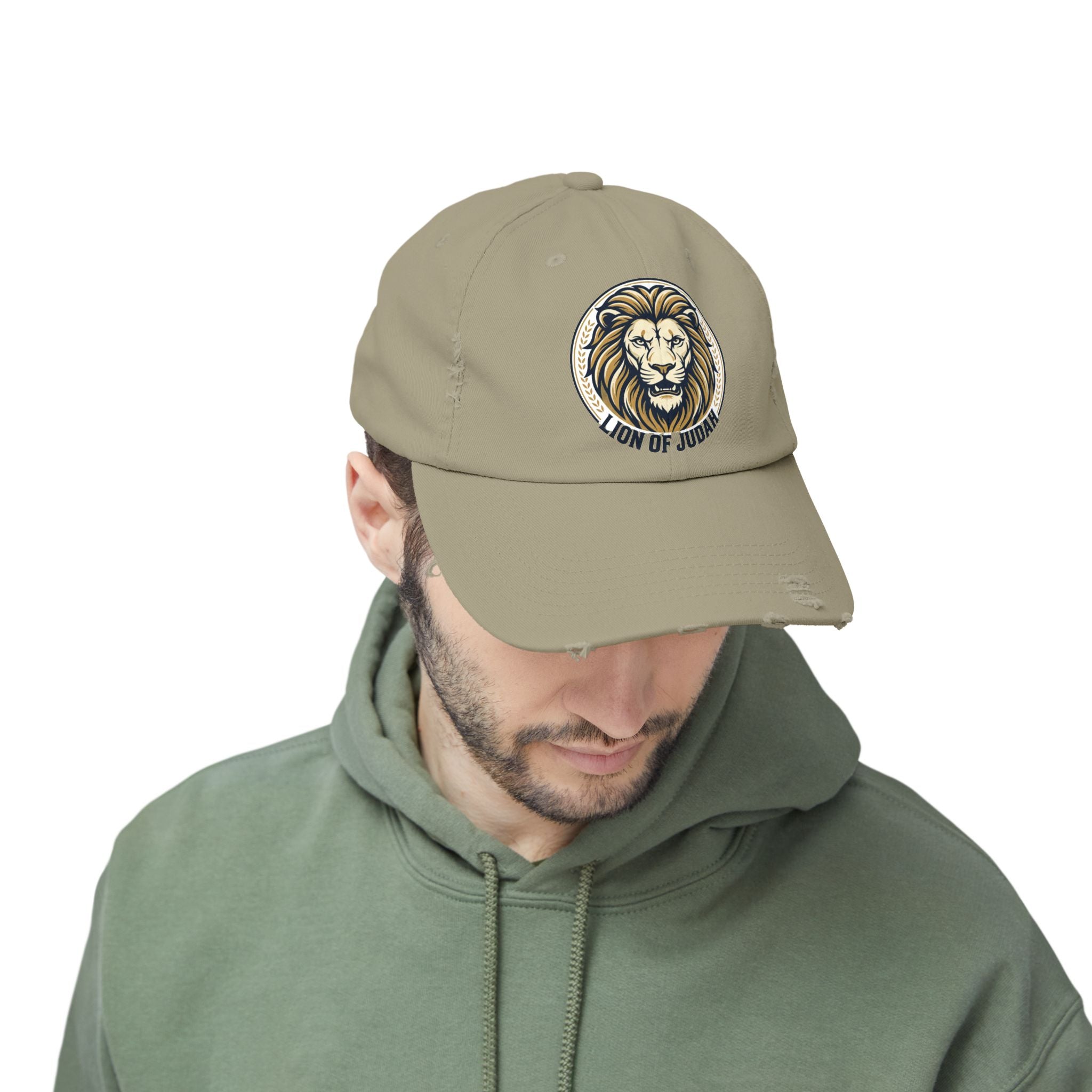 Lion of Judah Distressed Baseball Cap — Vintage Christian Hat