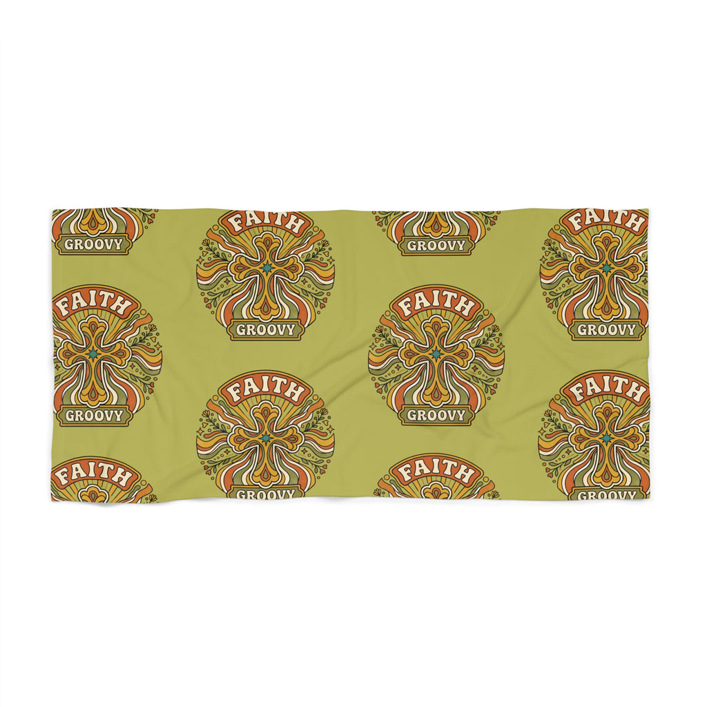 Faith Groovy Beach Towel — Vibrant Coastal Towel