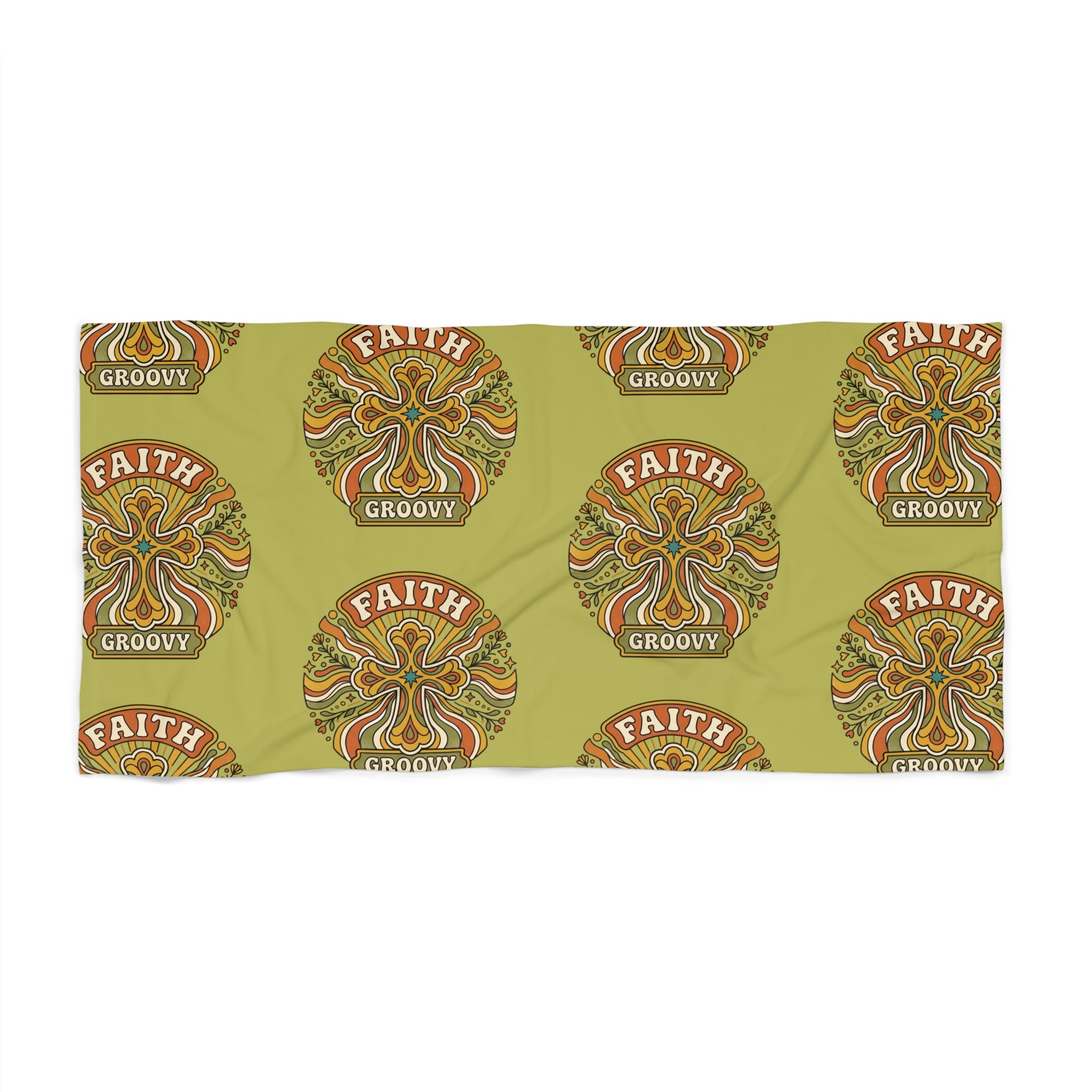 Faith Groovy Beach Towel — Vibrant Coastal Towel