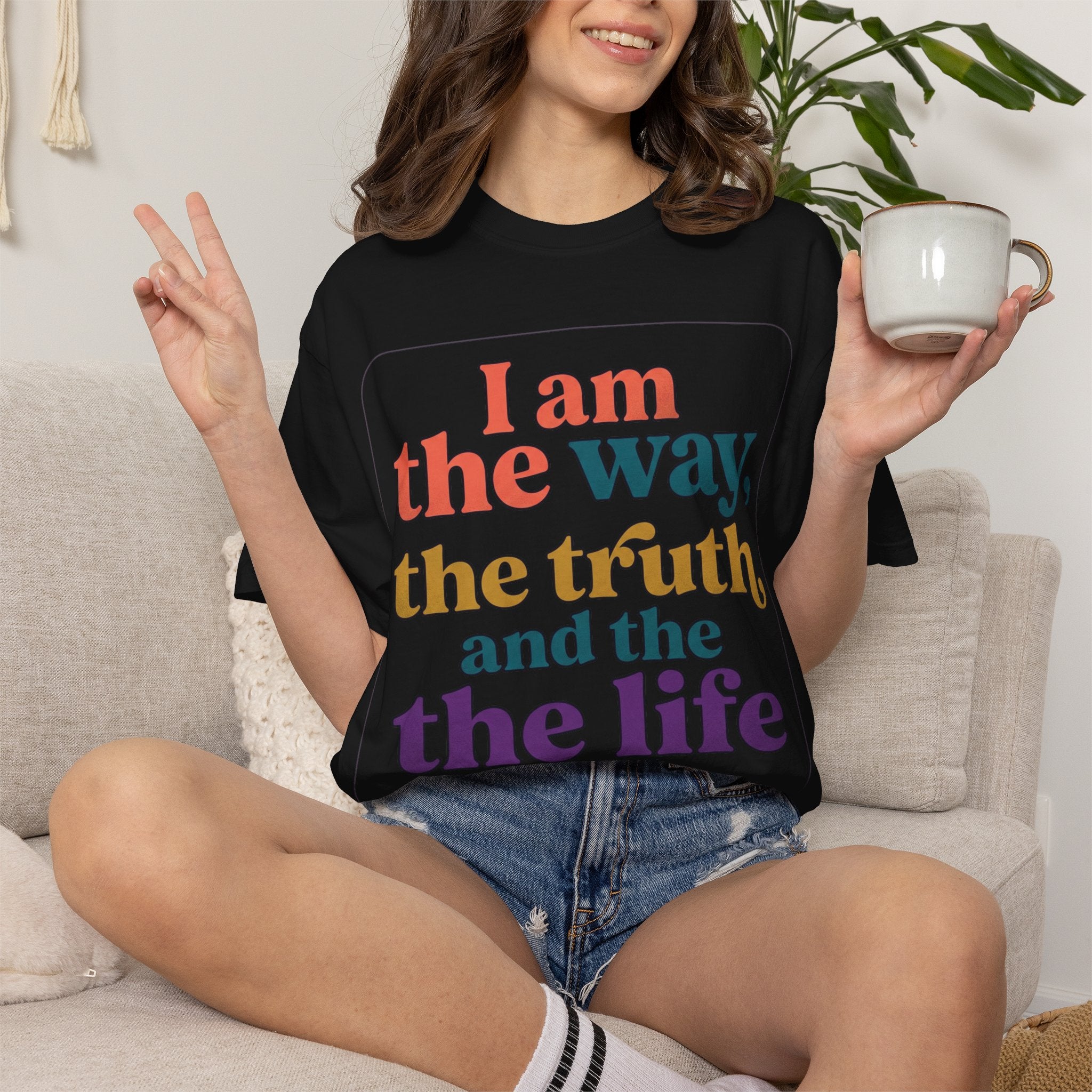 Christian T-Shirt — "I Am the Way, the Truth, and the Life" Retro Scripture Tee (John 14:6)