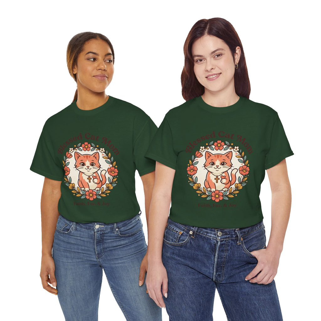 Blessed Cat Mom T-Shirt – Faith, Fur & Joy Floral Cat Mom Tee