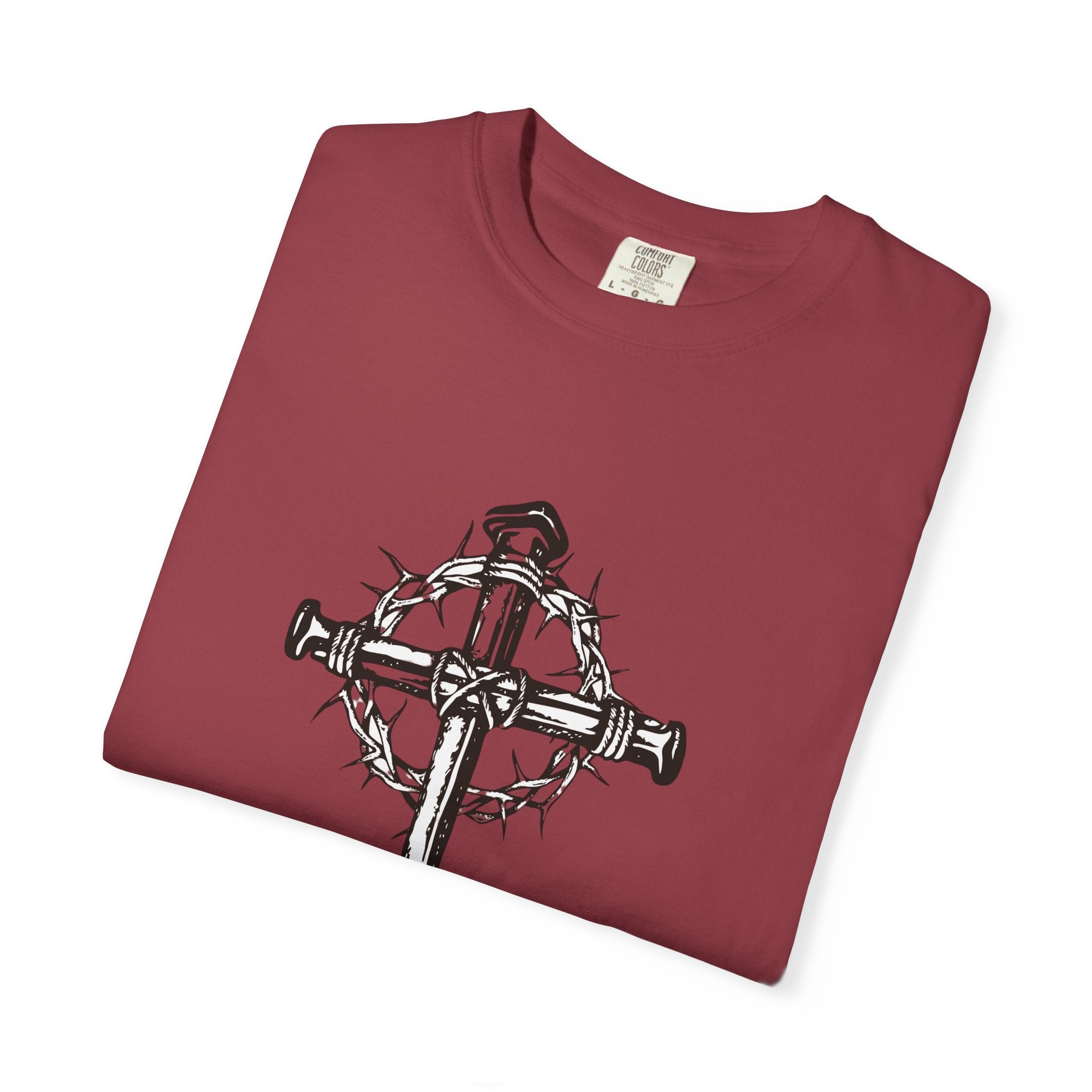 Nail Cross with Crown of Thorns T-shirt | Religious Gothic Faith Design