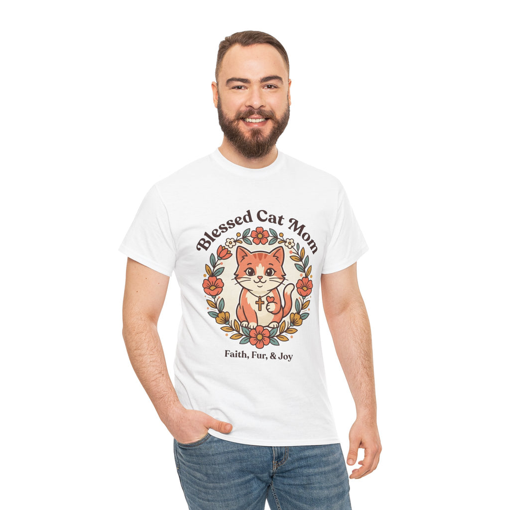 Blessed Cat Mom T-Shirt – Faith, Fur & Joy Floral Cat Mom Tee