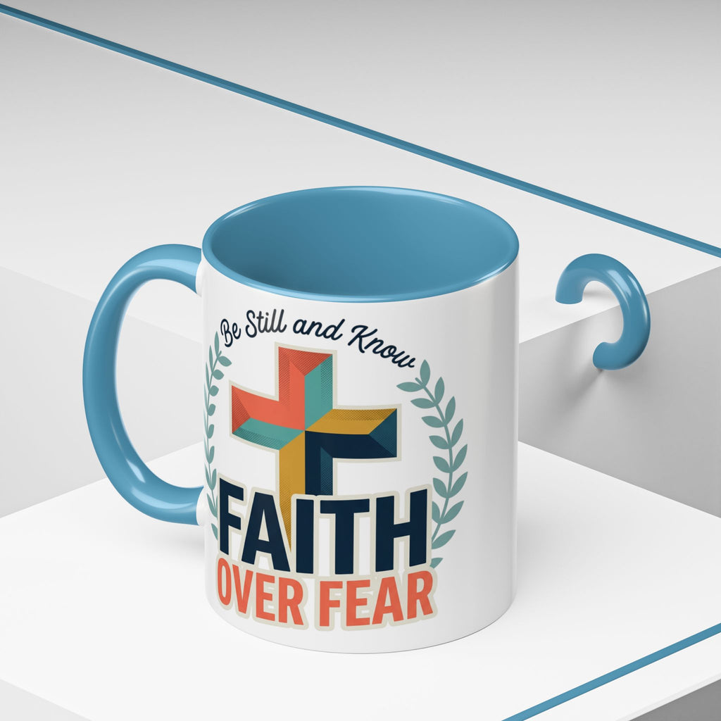 Faith Over Fear Accent Coffee Mug – Christian Inspirational 11/15oz