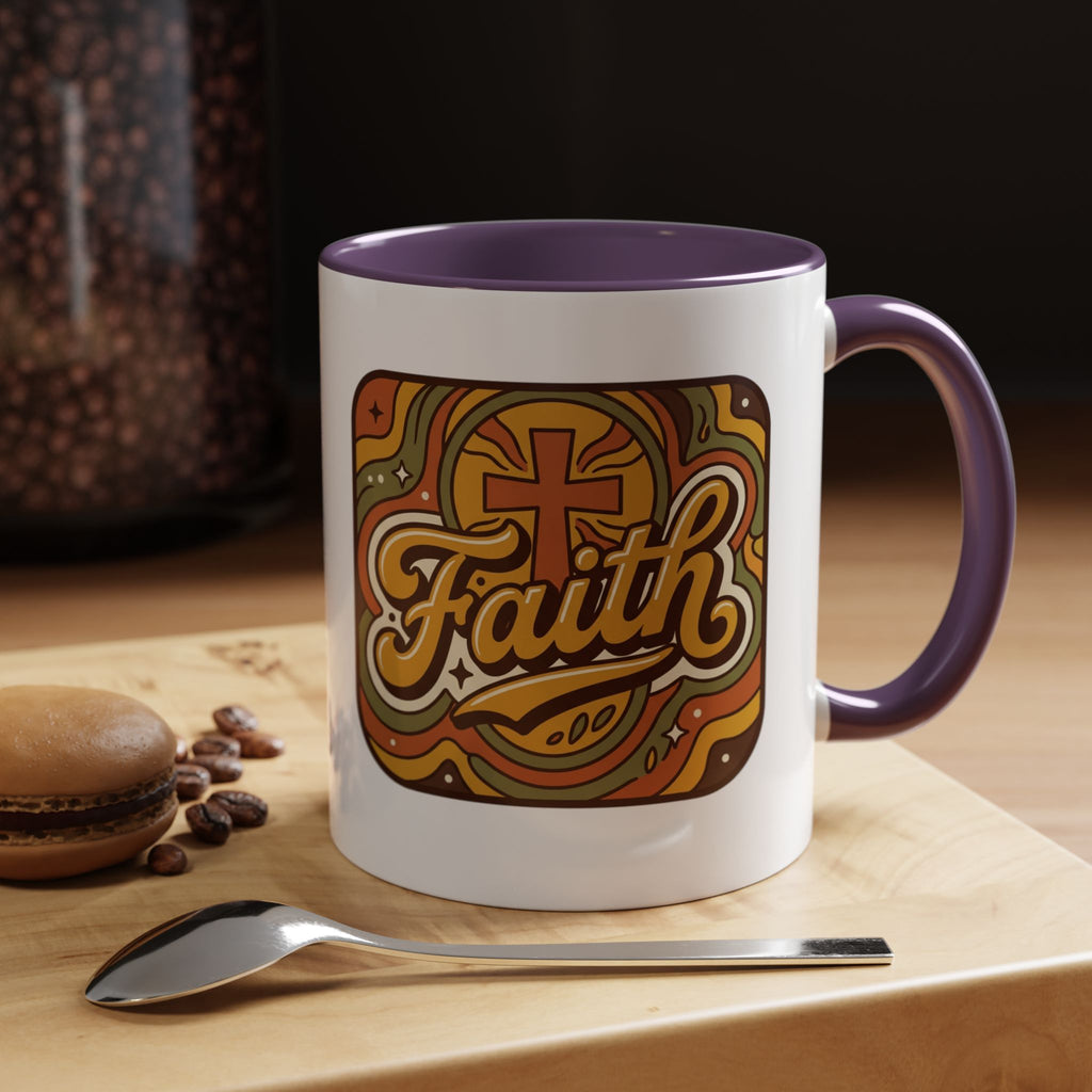 Faith Retro Script Mug | Accent Coffee Mug