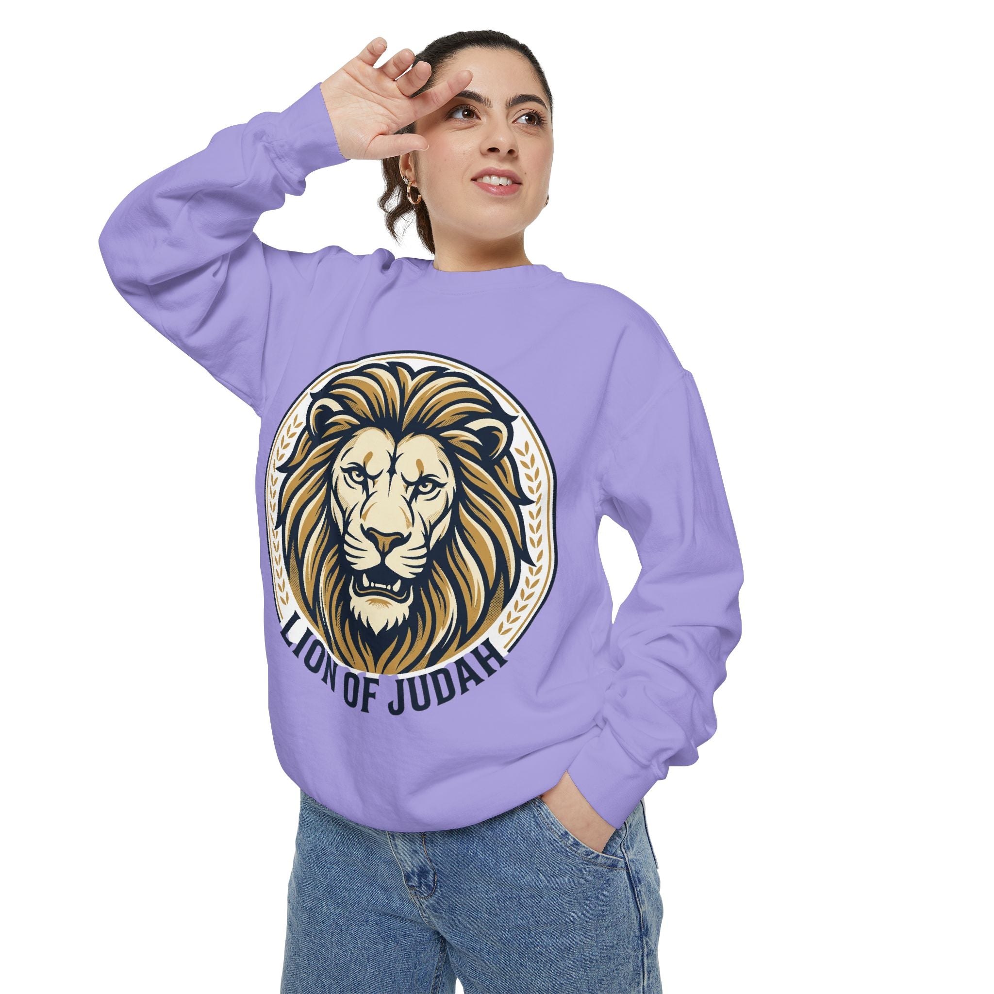 Lion of Judah Sweatshirt — Religious Lion Graphic Crewneck