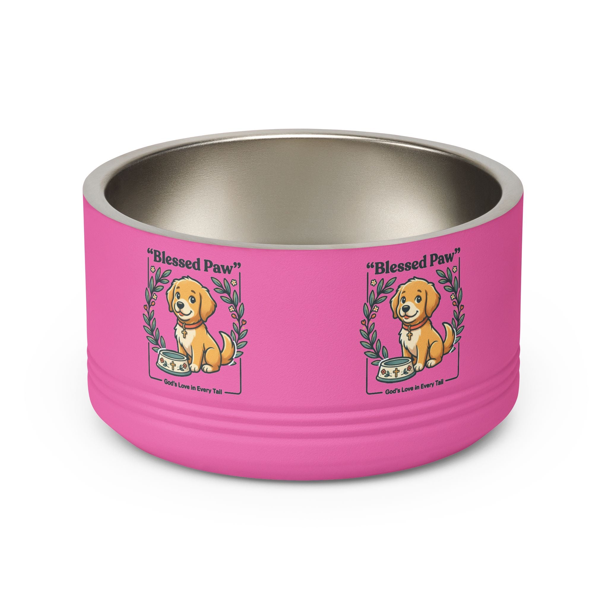 Dog Feeding Bowl — 18oz Stainless Pet Bowl with Cute Puppy Design