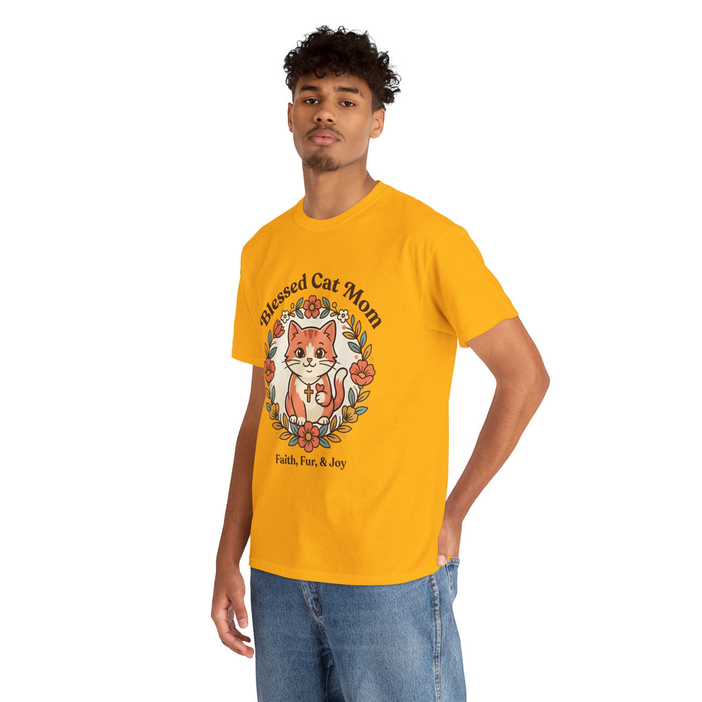 Blessed Cat Mom T-Shirt – Faith, Fur & Joy Floral Cat Mom Tee
