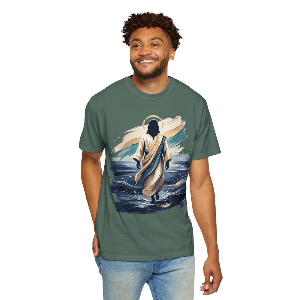 Jesus Walking on Water T-Shirt — Inspirational Christian Faith Tee