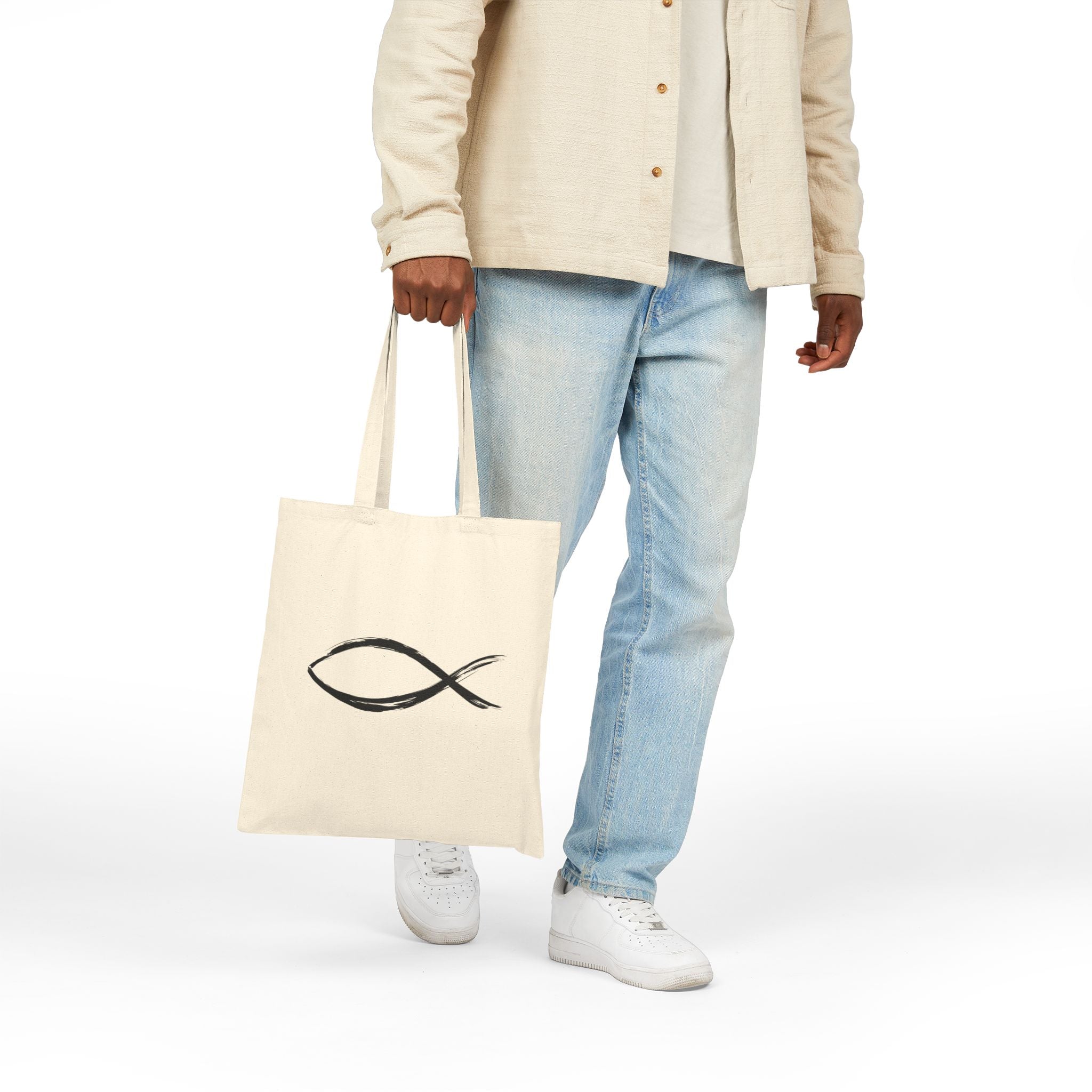 Fish Symbol Tote | Christian encouragement, pastel retro groovy