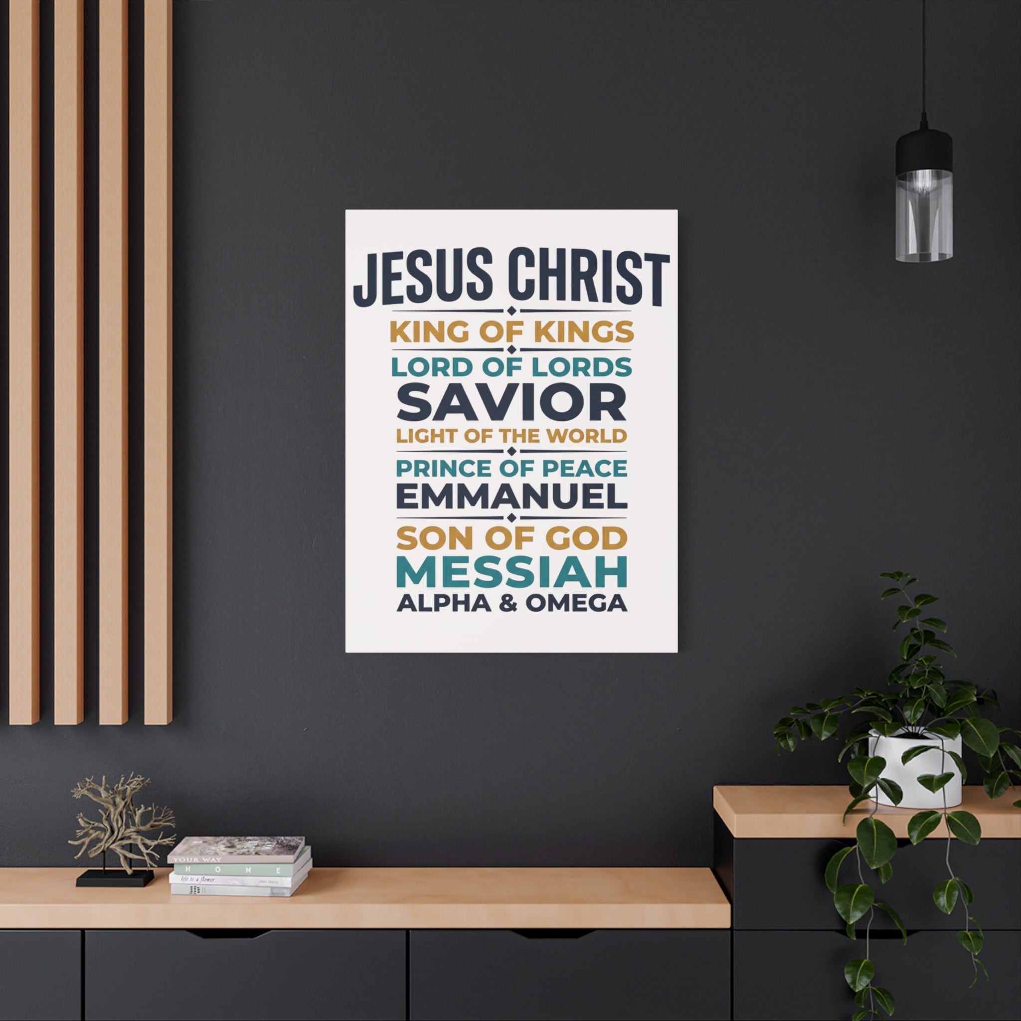 Jesus Christ Typography Wall Art Canvas | Matte Stretched Canvas