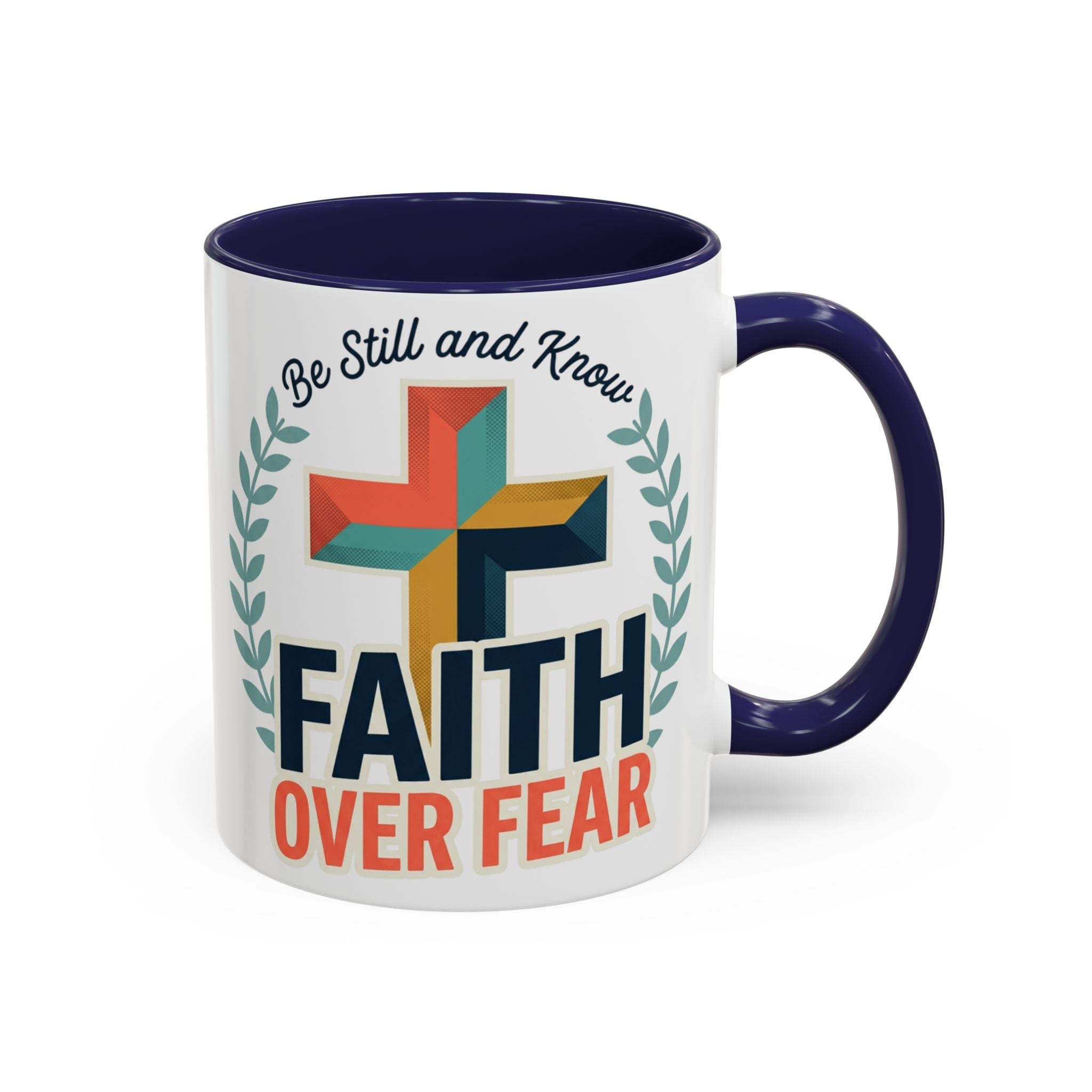 Faith Over Fear Accent Coffee Mug – Christian Inspirational 11/15oz