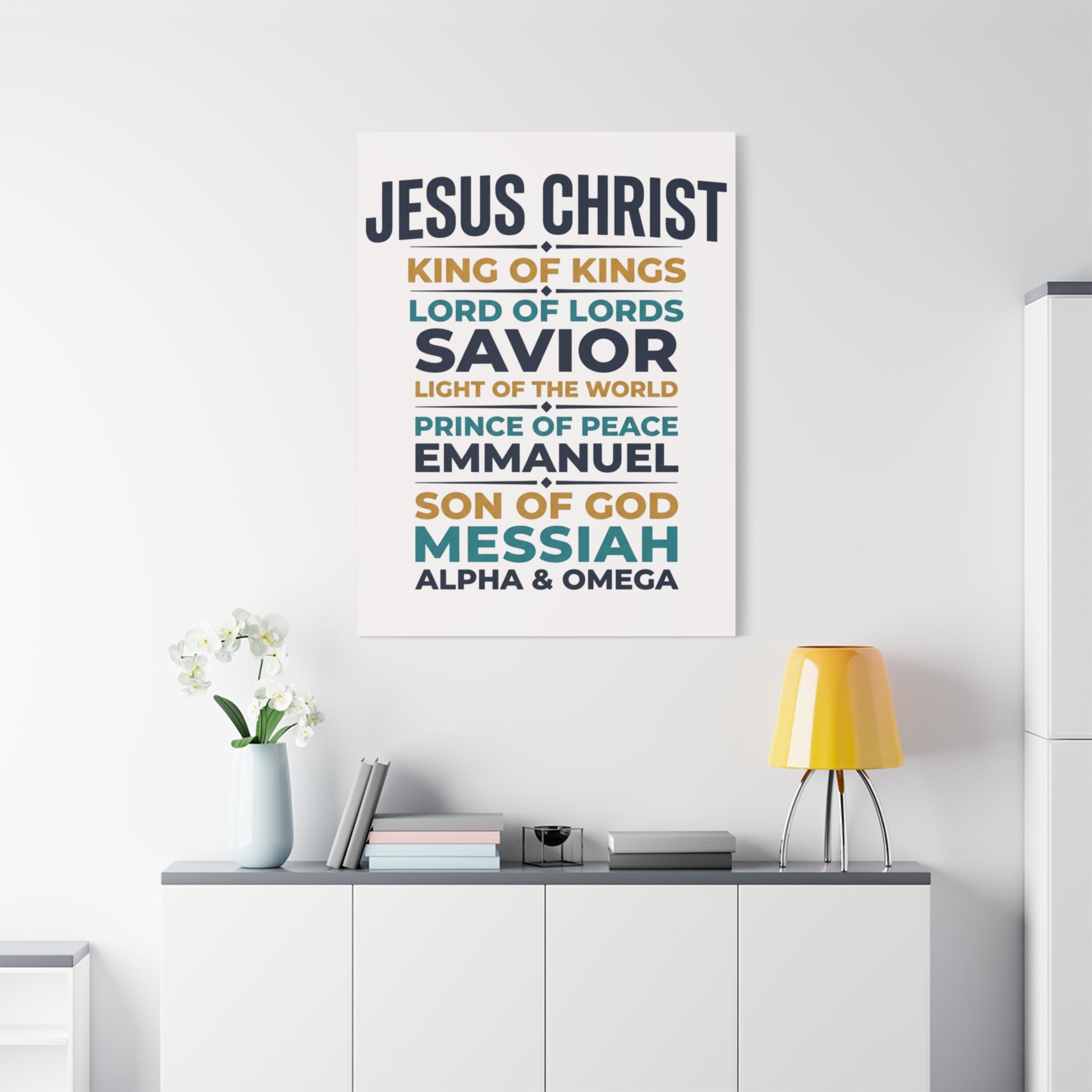 Jesus Christ Typography Wall Art Canvas | Matte Stretched Canvas