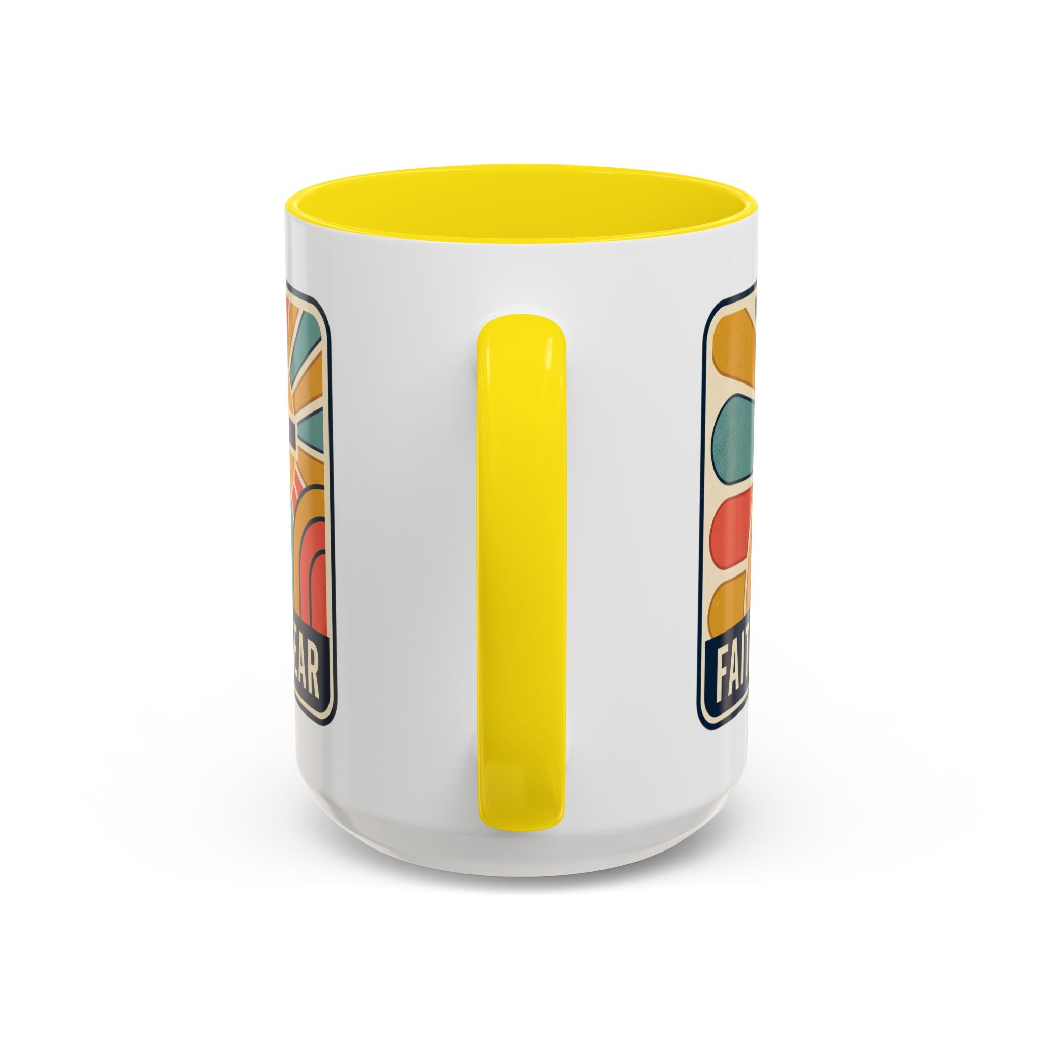 Faith over fear Retro Script Mug | Accent Coffee Mug