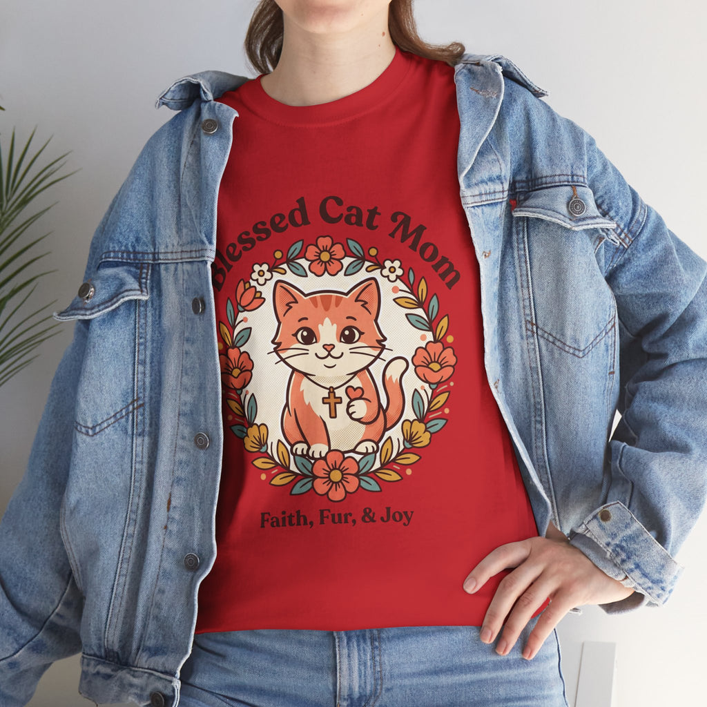 Blessed Cat Mom T-Shirt – Faith, Fur & Joy Floral Cat Mom Tee