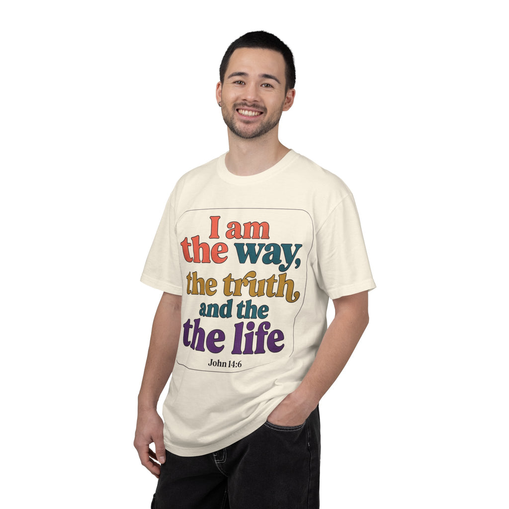 Christian T-Shirt — "I Am the Way, the Truth, and the Life" Retro Scripture Tee (John 14:6)