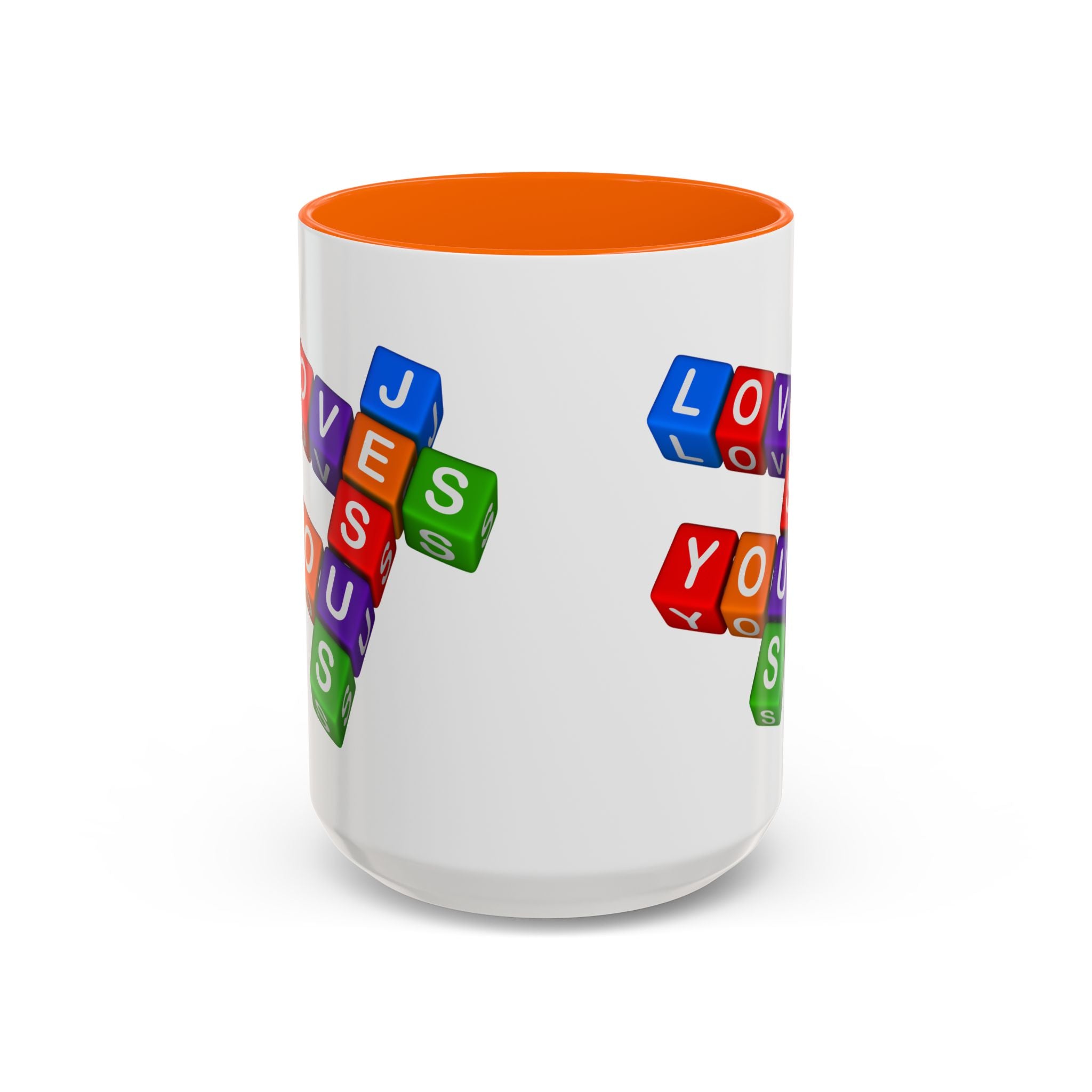 Colorful Letter Blocks 'Jesus Loves You' Mug | Accent Coffee Mug