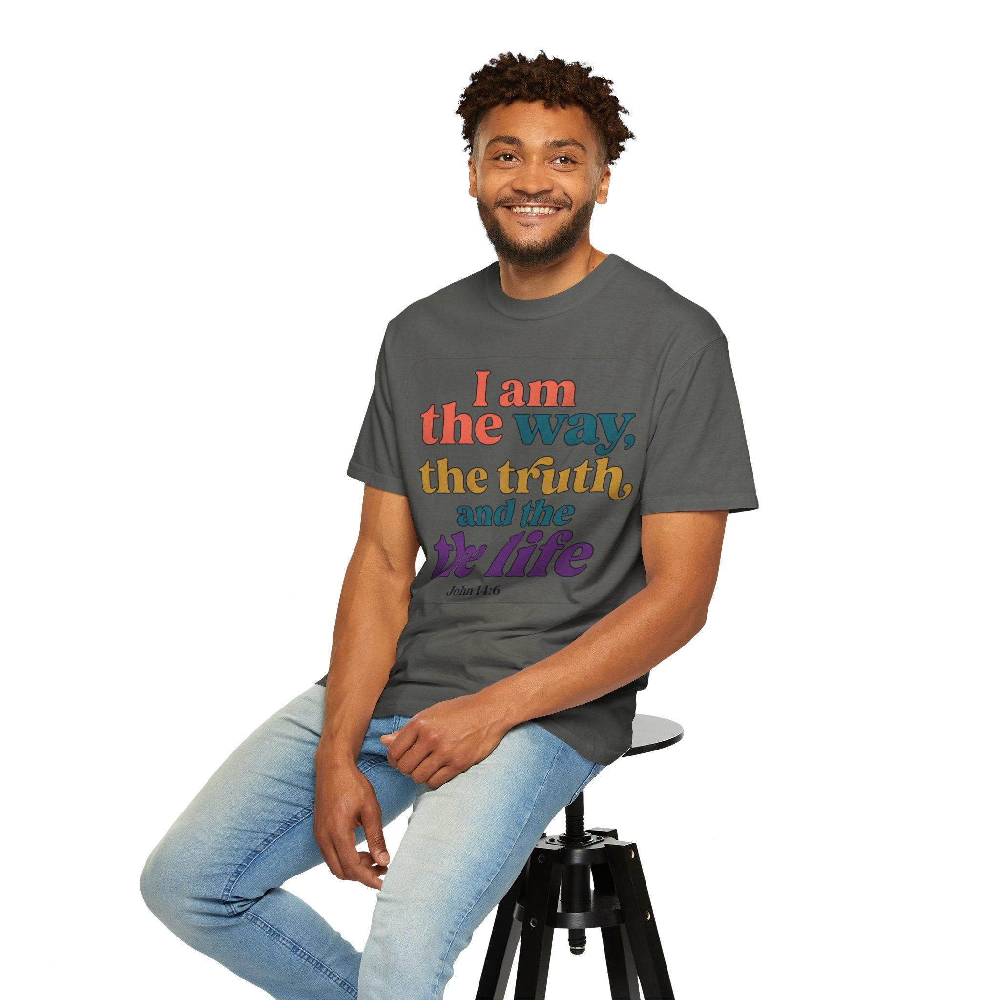 Christian T-Shirt — "I Am the Way, the Truth, and the Life" Retro Scripture Tee (John 14:6)