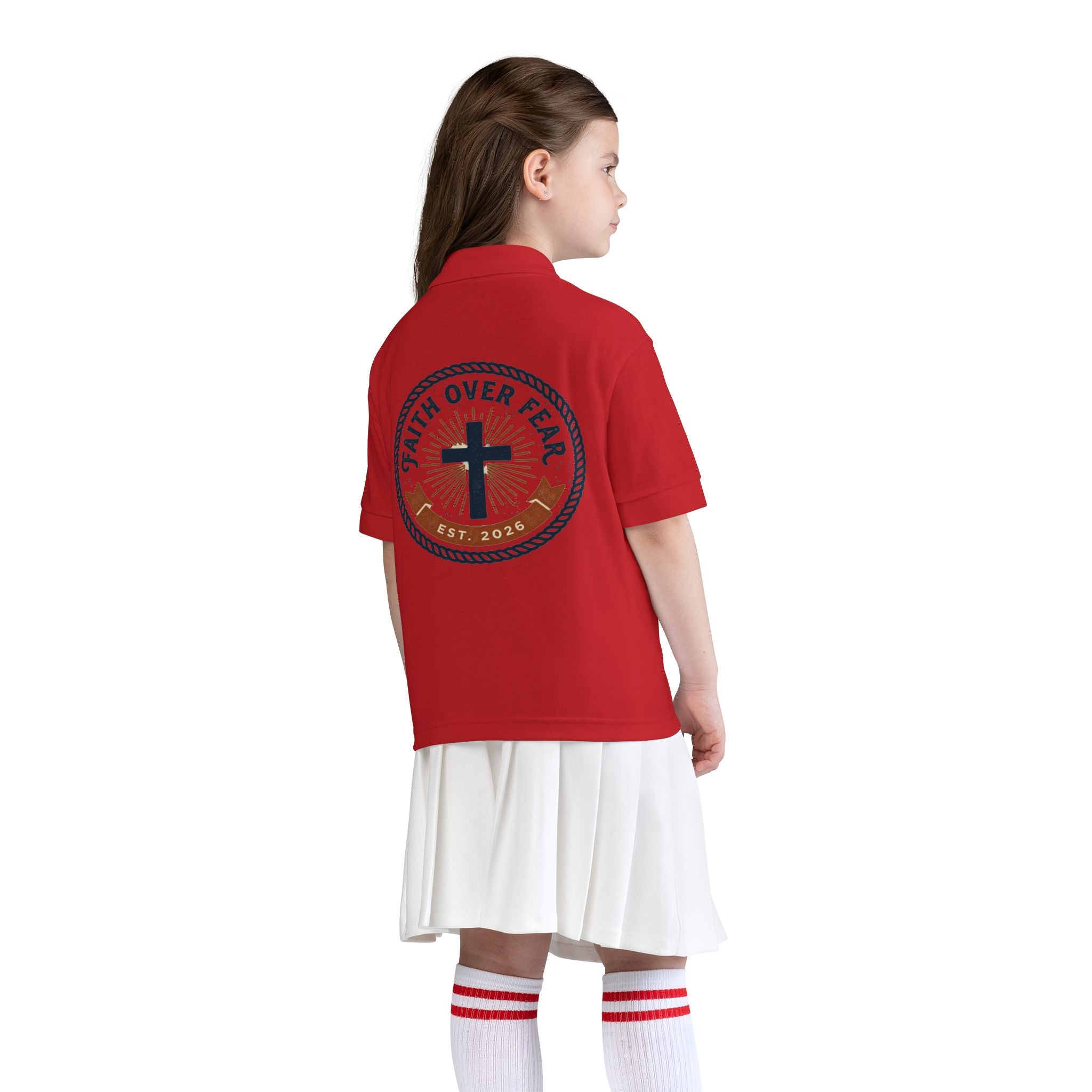 Faith over Fear design Youth Polo