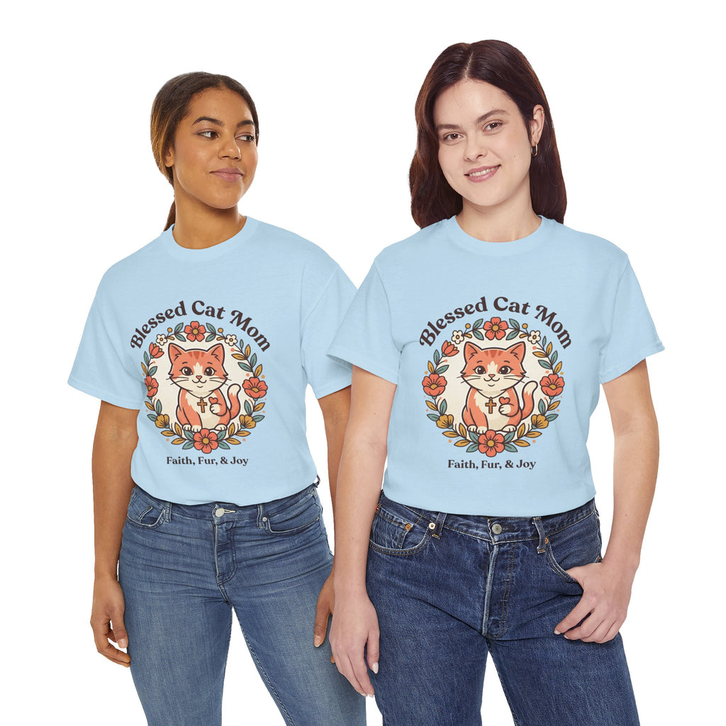 Blessed Cat Mom T-Shirt – Faith, Fur & Joy Floral Cat Mom Tee