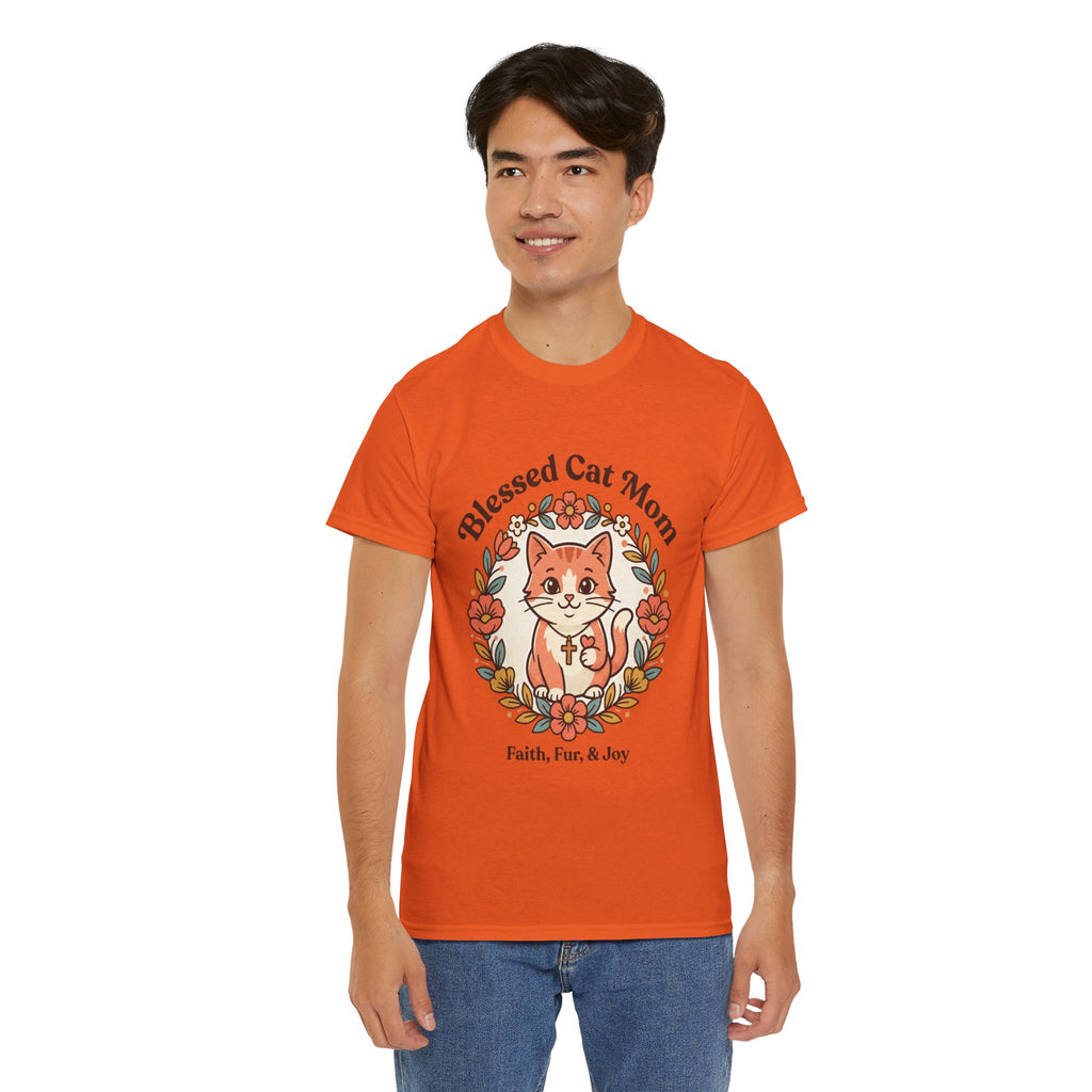 Blessed Cat Mom T-Shirt – Faith, Fur & Joy Floral Cat Mom Tee