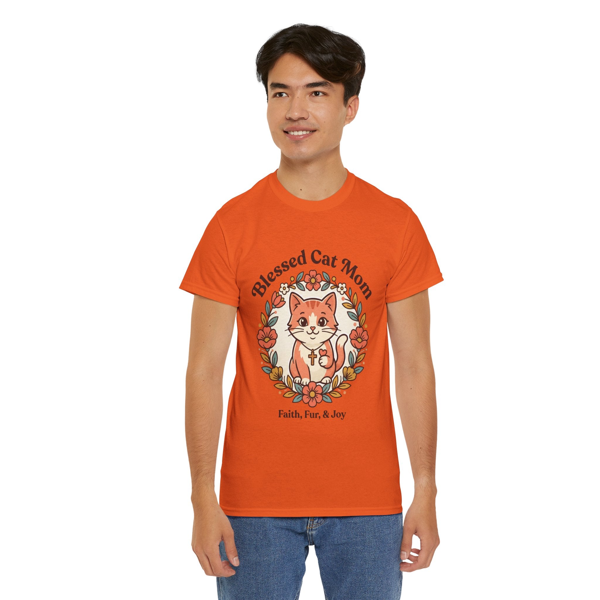 Blessed Cat Mom T-Shirt – Faith, Fur & Joy Floral Cat Mom Tee