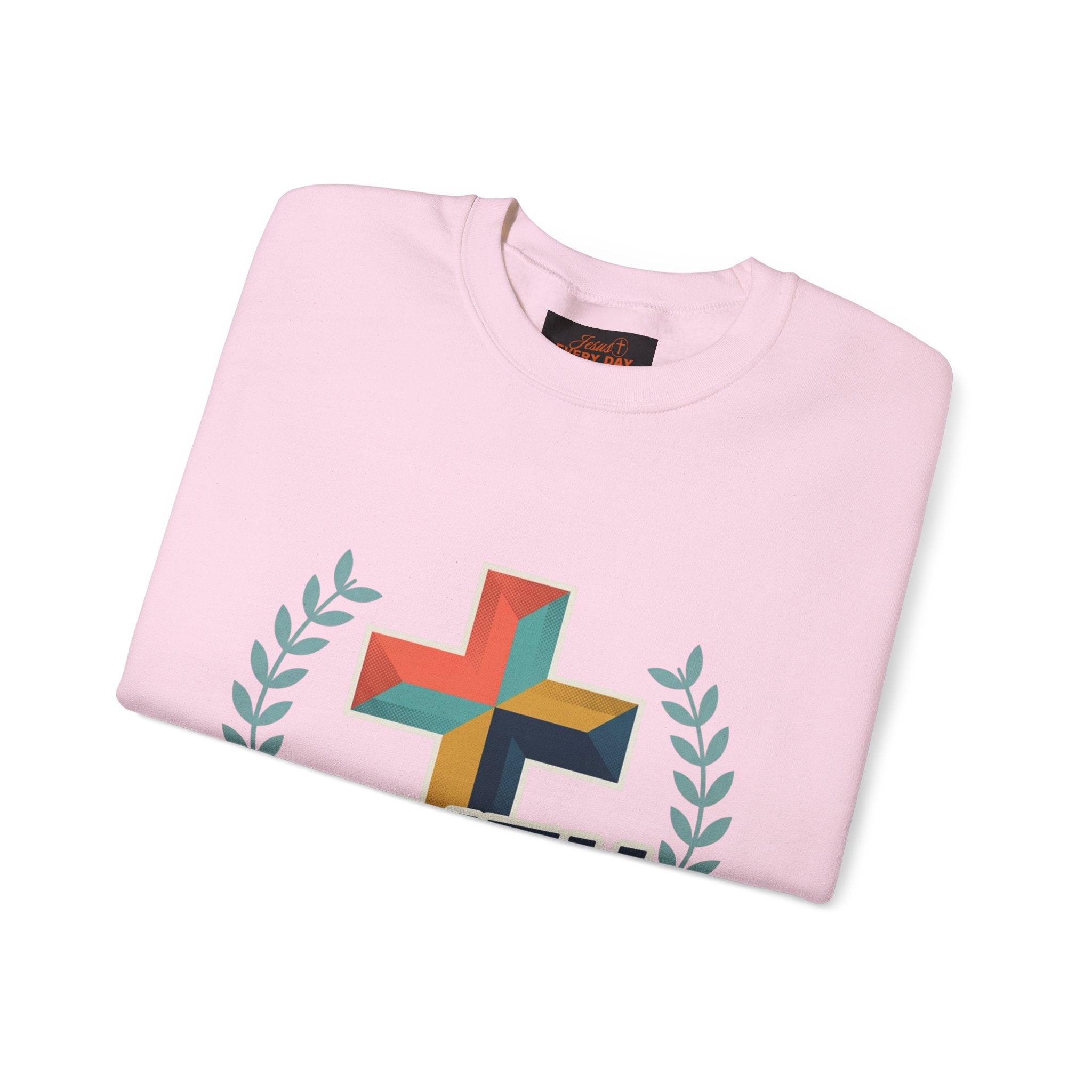 Faith Over Fear Crewneck Sweatshirt — Christian Cross Inspirational Pullover