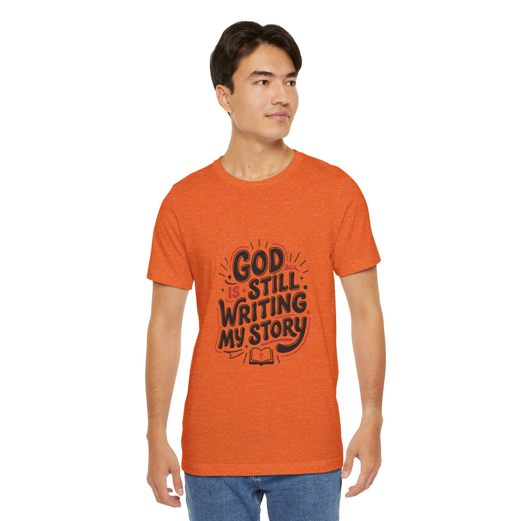 God Is Still Writing My Story T-Shirt | Christian encouragement, pastel groovy scripture