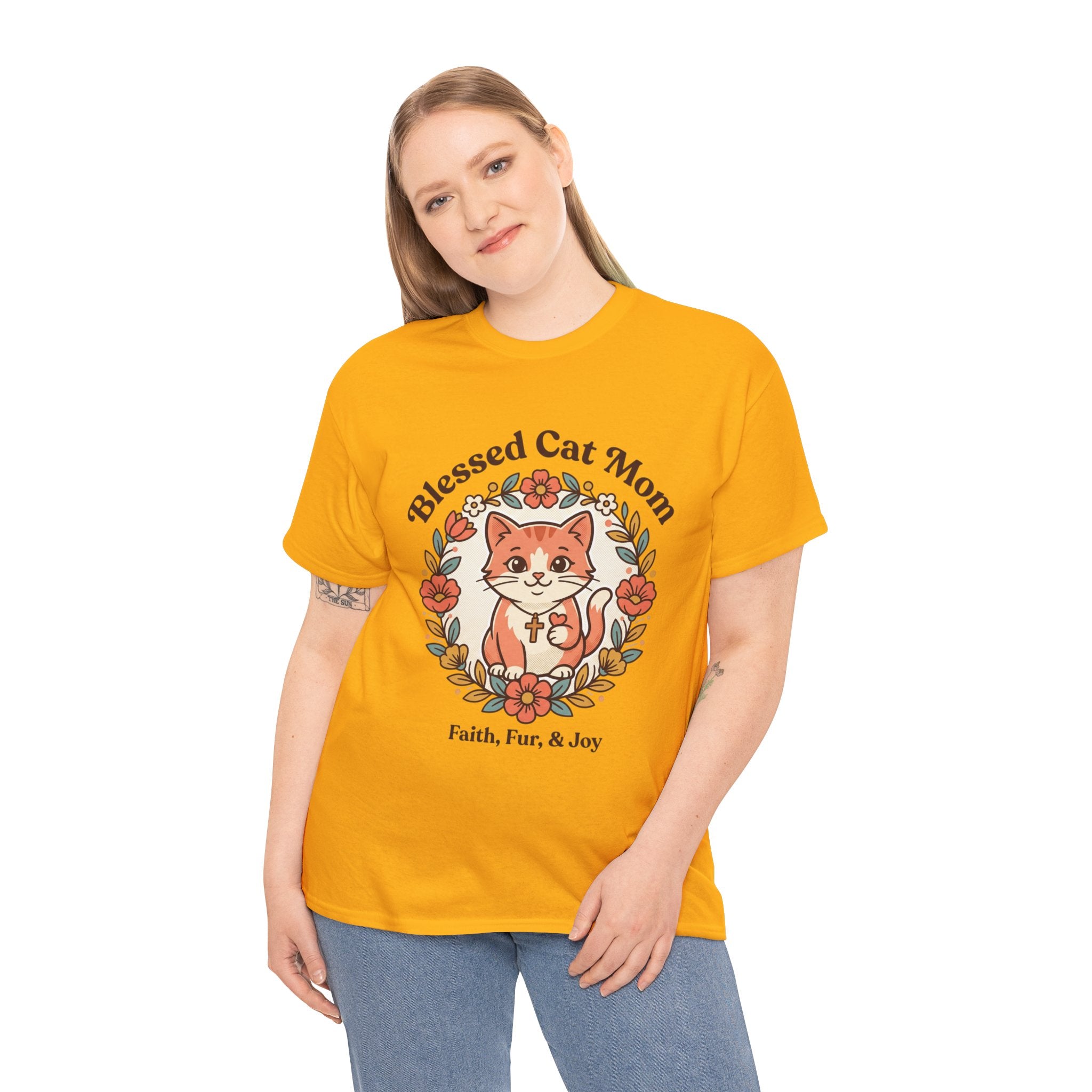 Blessed Cat Mom T-Shirt – Faith, Fur & Joy Floral Cat Mom Tee