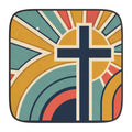 Retro Christian Cross Sunburst Car Sun Shade | Auto Windshield Cover