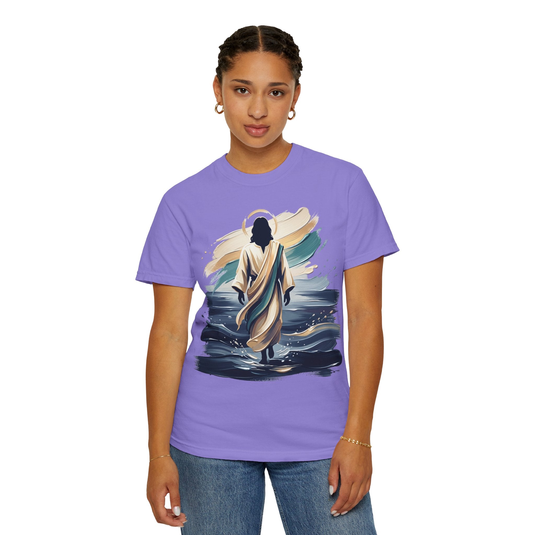 Jesus Walking on Water T-Shirt — Inspirational Christian Faith Tee