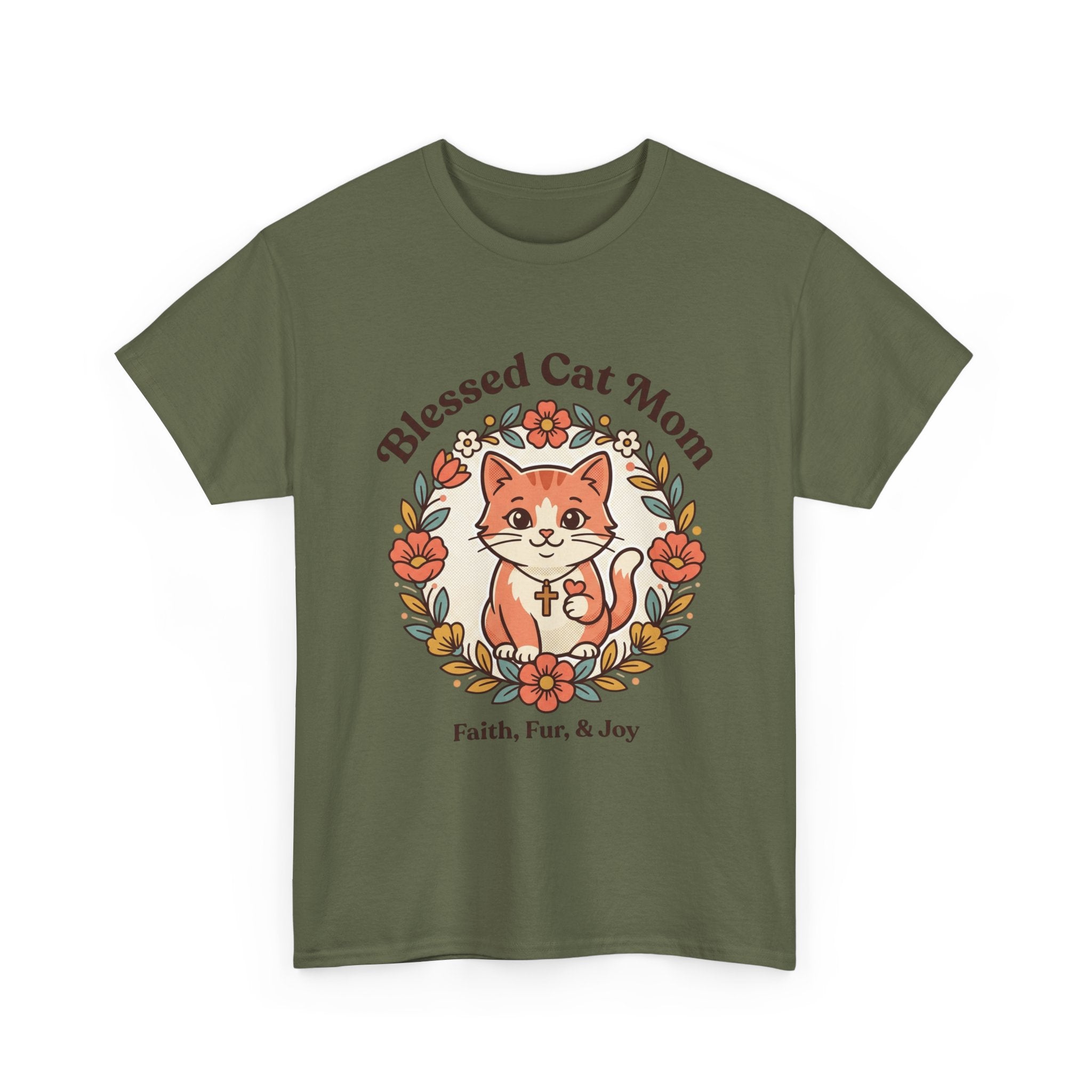 Blessed Cat Mom T-Shirt – Faith, Fur & Joy Floral Cat Mom Tee